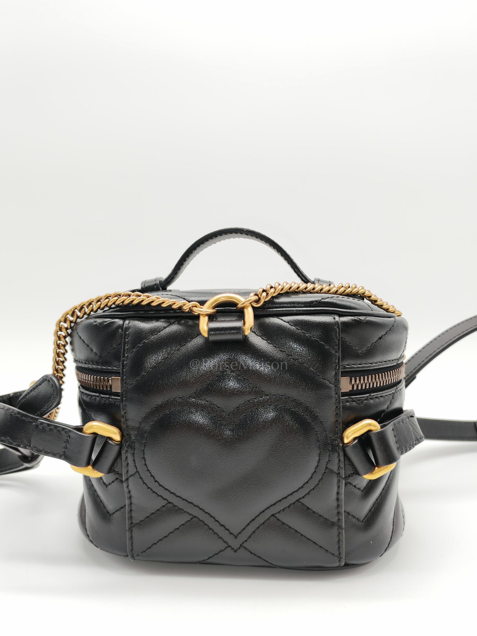 Gucci Marmont Black Vanity Matelasse Leather Backpack | Purse Maison Luxury Bags Shop