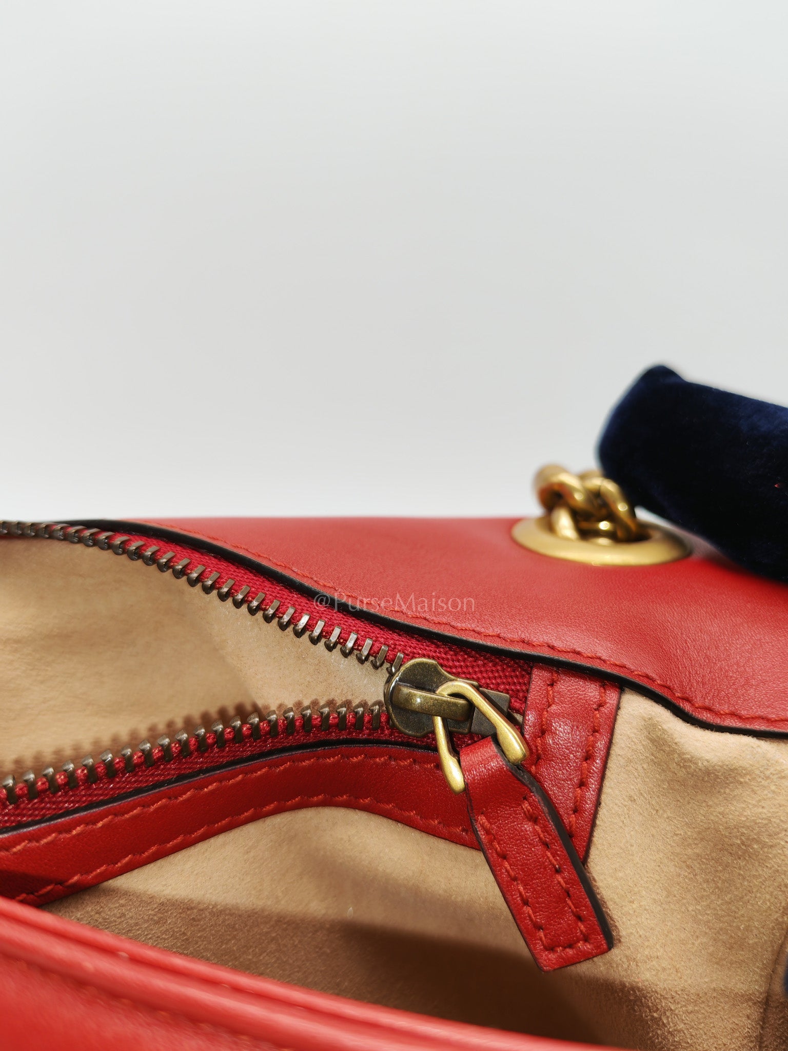 Marmont Medium in Hibiscus Red Calfskin Leather Shoulder Bag | Purse Maison Luxury Bags Shop