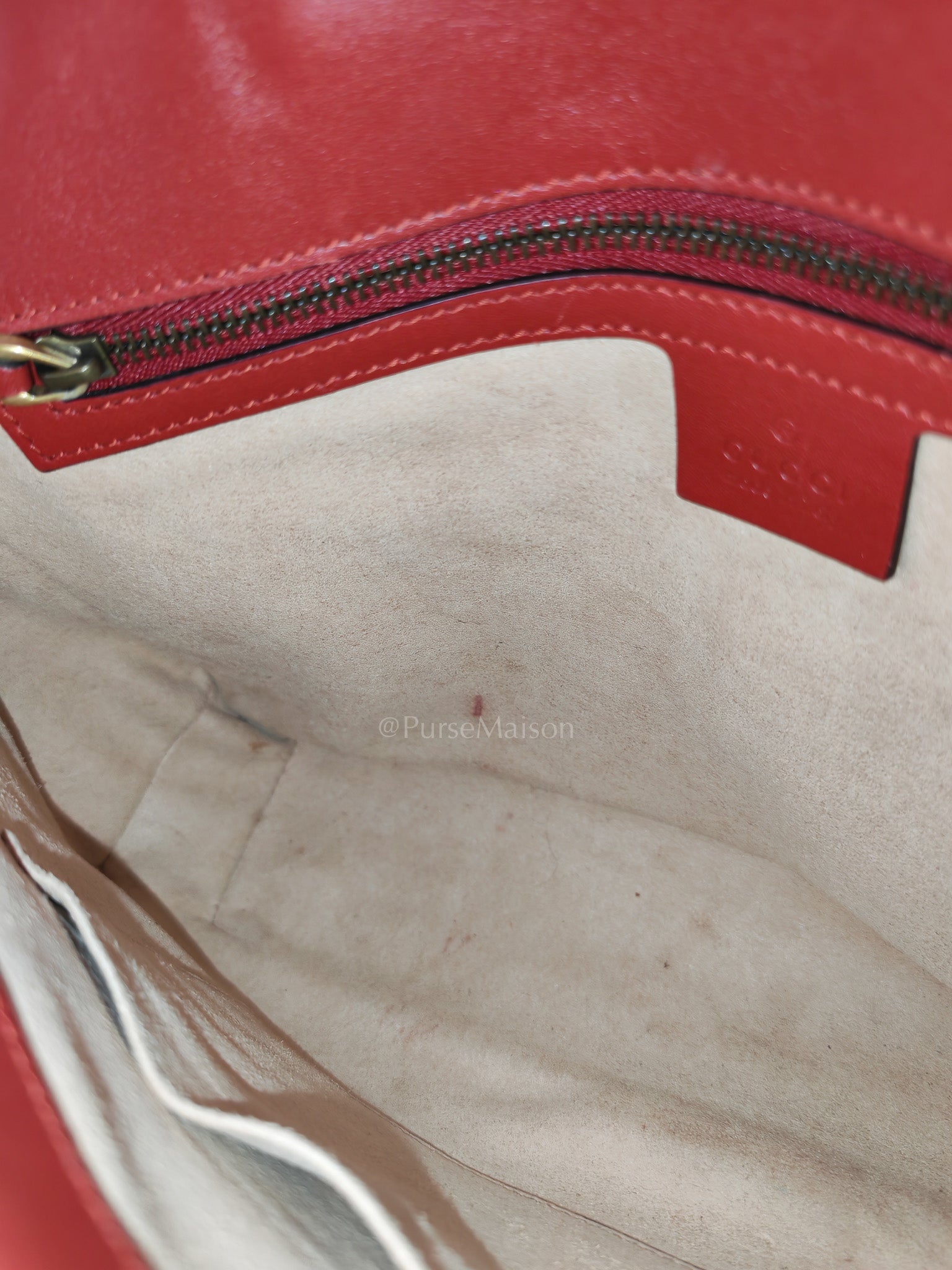 Marmont Medium in Hibiscus Red Calfskin Leather Shoulder Bag | Purse Maison Luxury Bags Shop