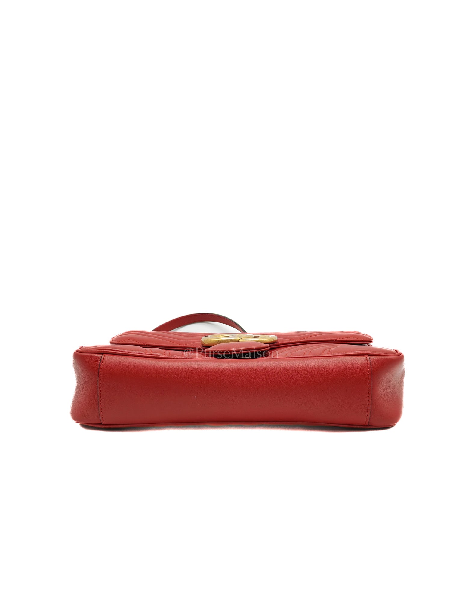 Marmont Medium in Hibiscus Red Calfskin Leather Shoulder Bag | Purse Maison Luxury Bags Shop