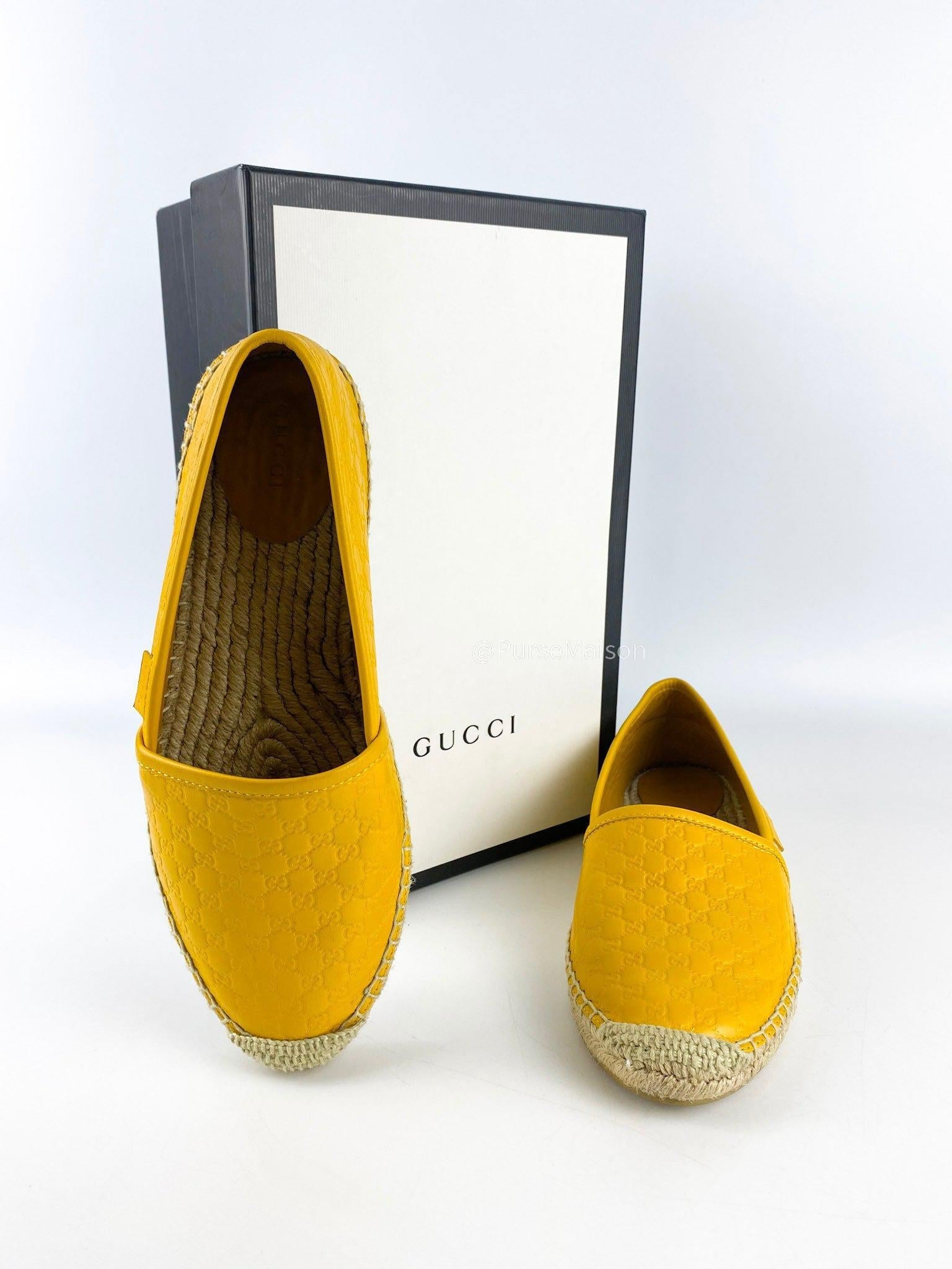 Gucci Microguccissima New Buttercup Espadrilles Size 38 EU (24.5cm)