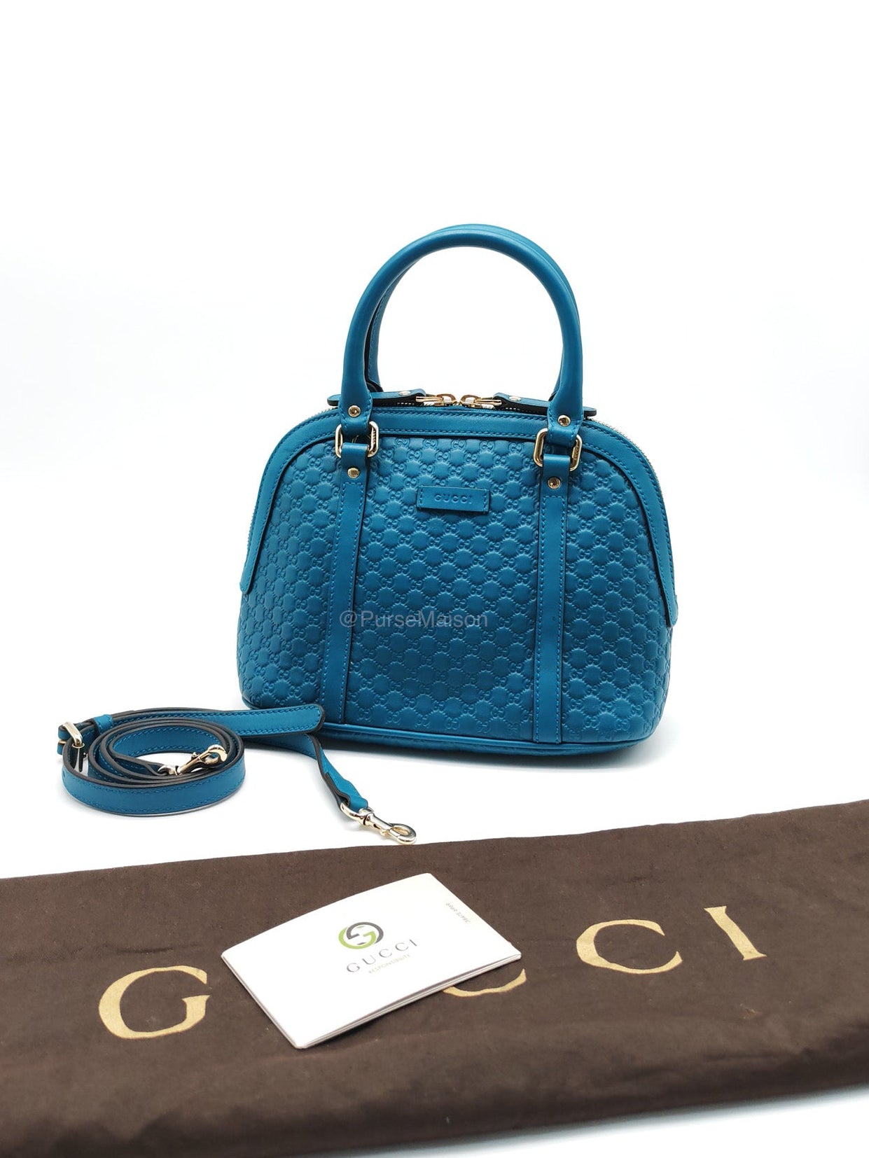 Gucci Mini Dome in Teal Microguccissima Leather Shoulder Bag | Purse Maison Luxury Bags Shop