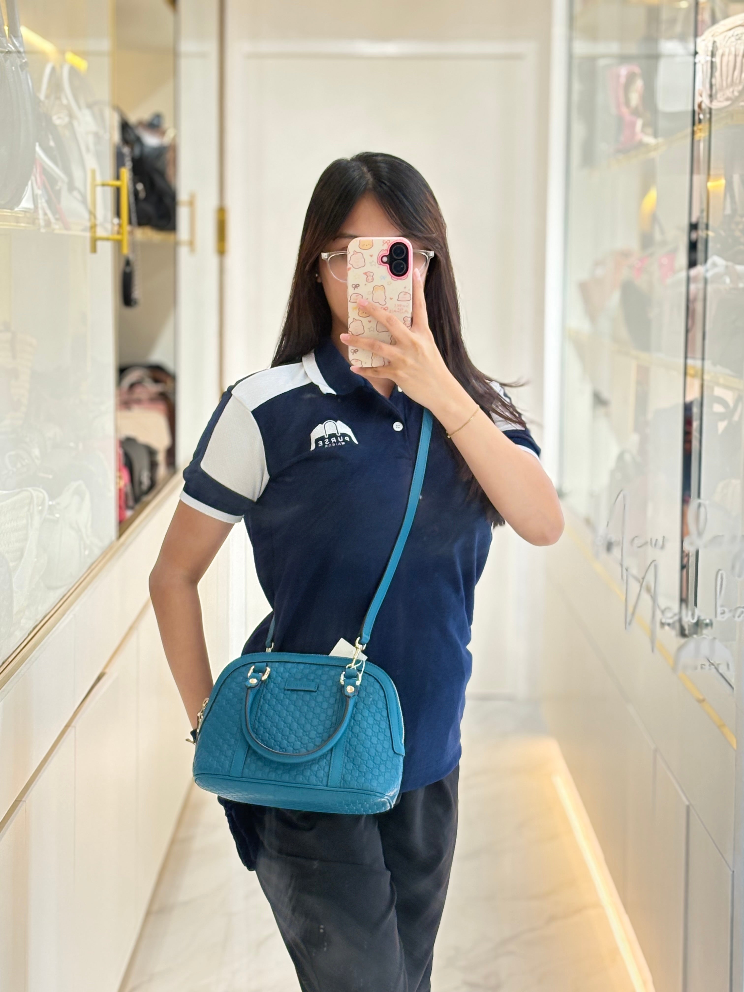 Gucci Mini Dome in Teal Microguccissima Leather Shoulder Bag | Purse Maison Luxury Bags Shop