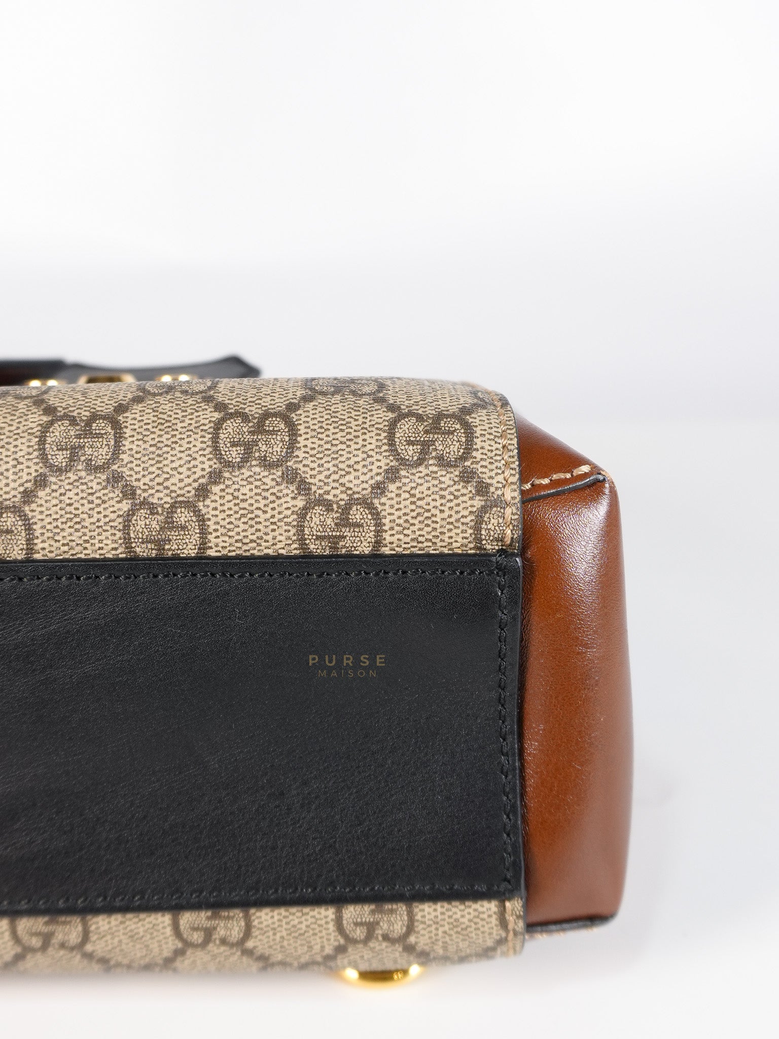 Mini Padlock Backpack GG Coated Canvas in Black & Brown Leather | Purse Maison Luxury Bags Shop