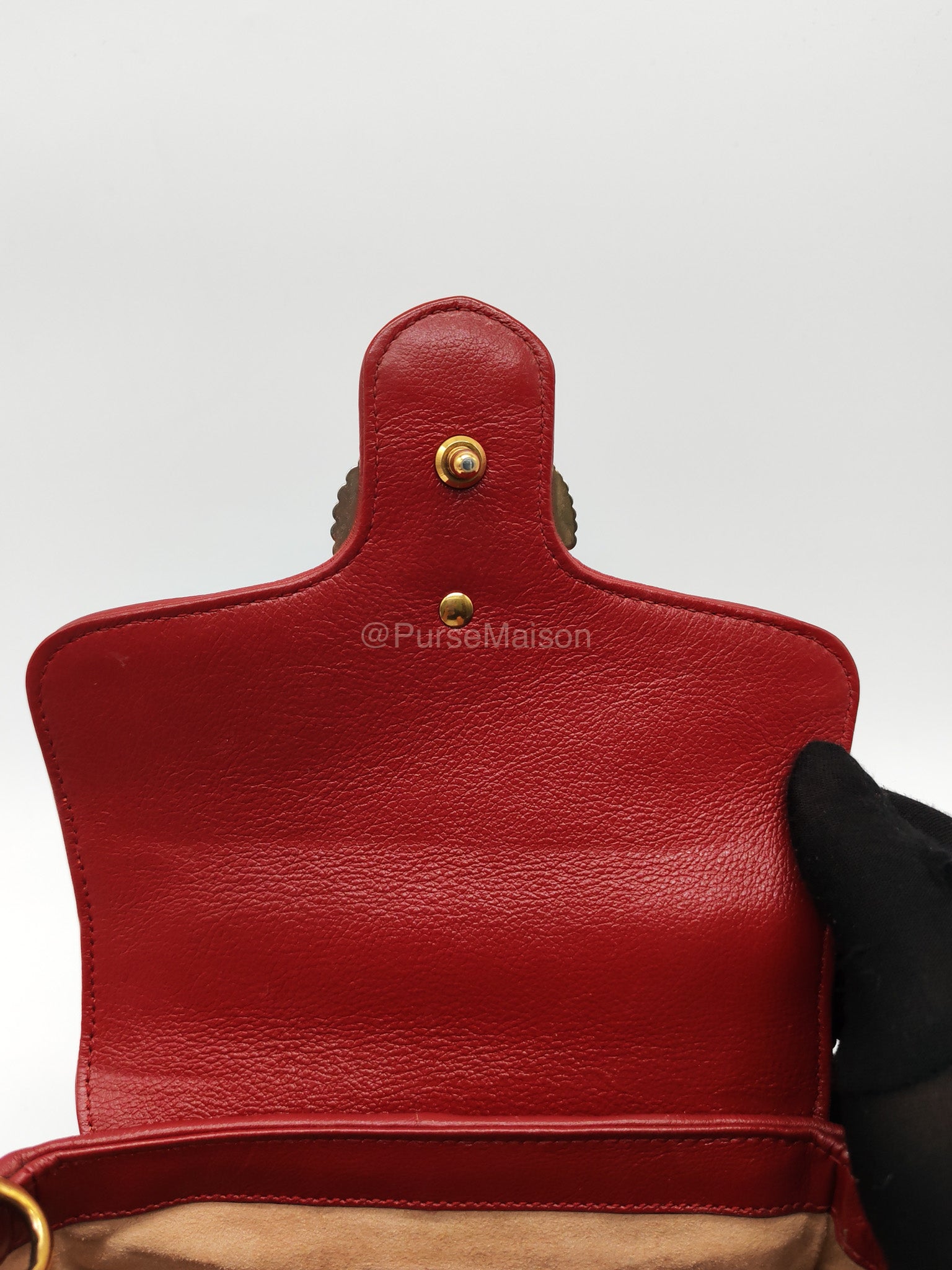 Gucci Mini Torchon Top Handle Shoulder Bag in Black GG Marmont Matelasse Calfskin Leather | Purse Maison Luxury Bags Shop