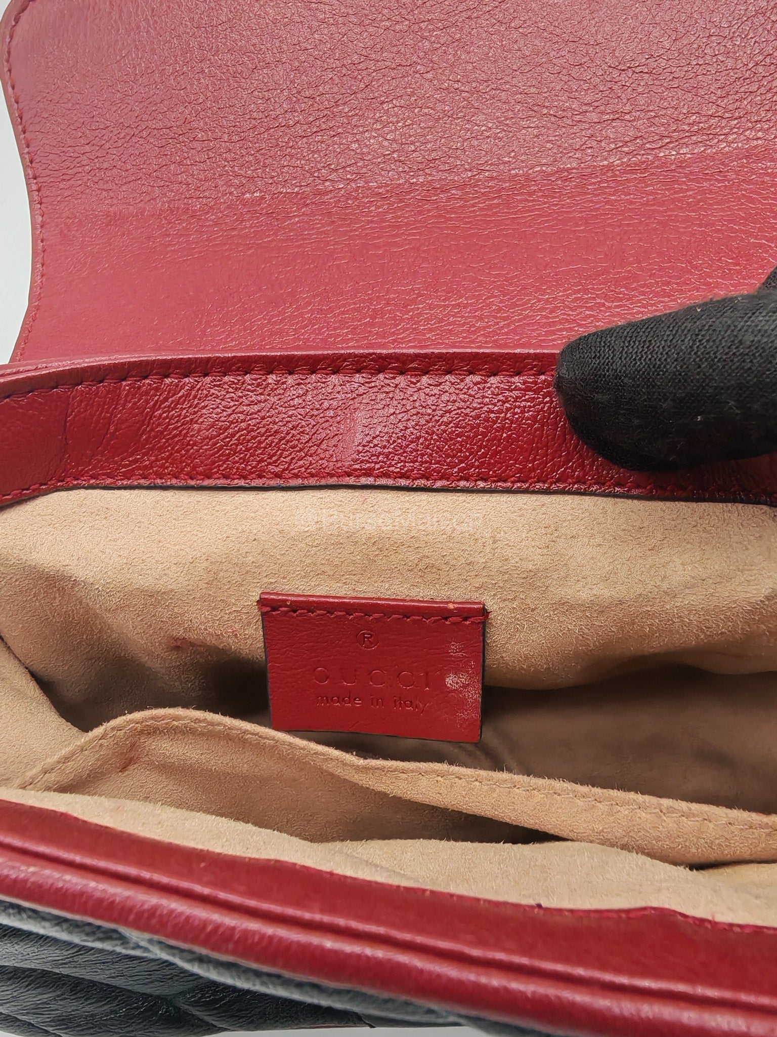 Gucci Mini Torchon Top Handle Shoulder Bag in Black GG Marmont Matelasse Calfskin Leather | Purse Maison Luxury Bags Shop