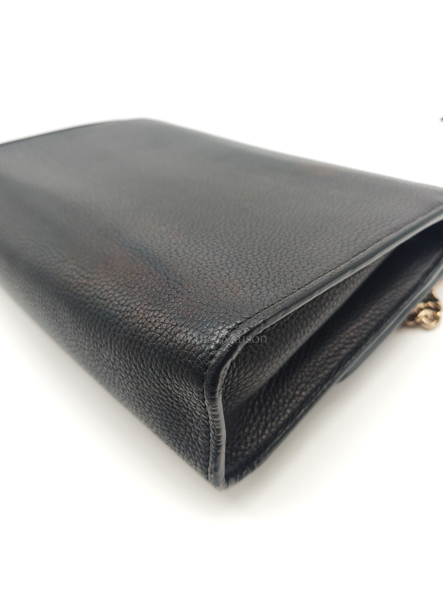 Gucci Miss Bamboo Shoulder Bag in Black Grained Leather | Purse Maison Luxury Bags Shop
