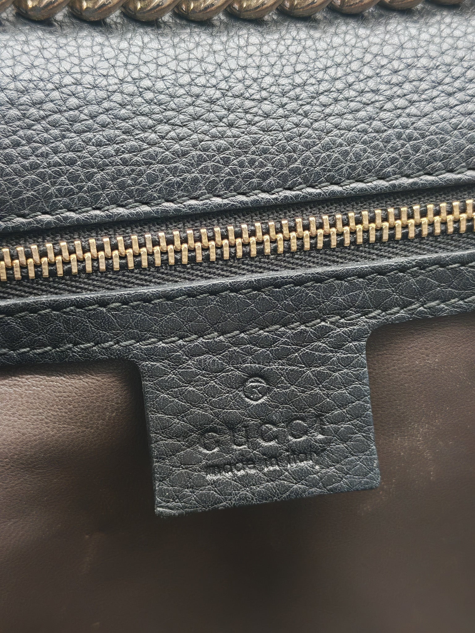 Gucci Miss Bamboo Shoulder Bag in Black Grained Leather | Purse Maison Luxury Bags Shop