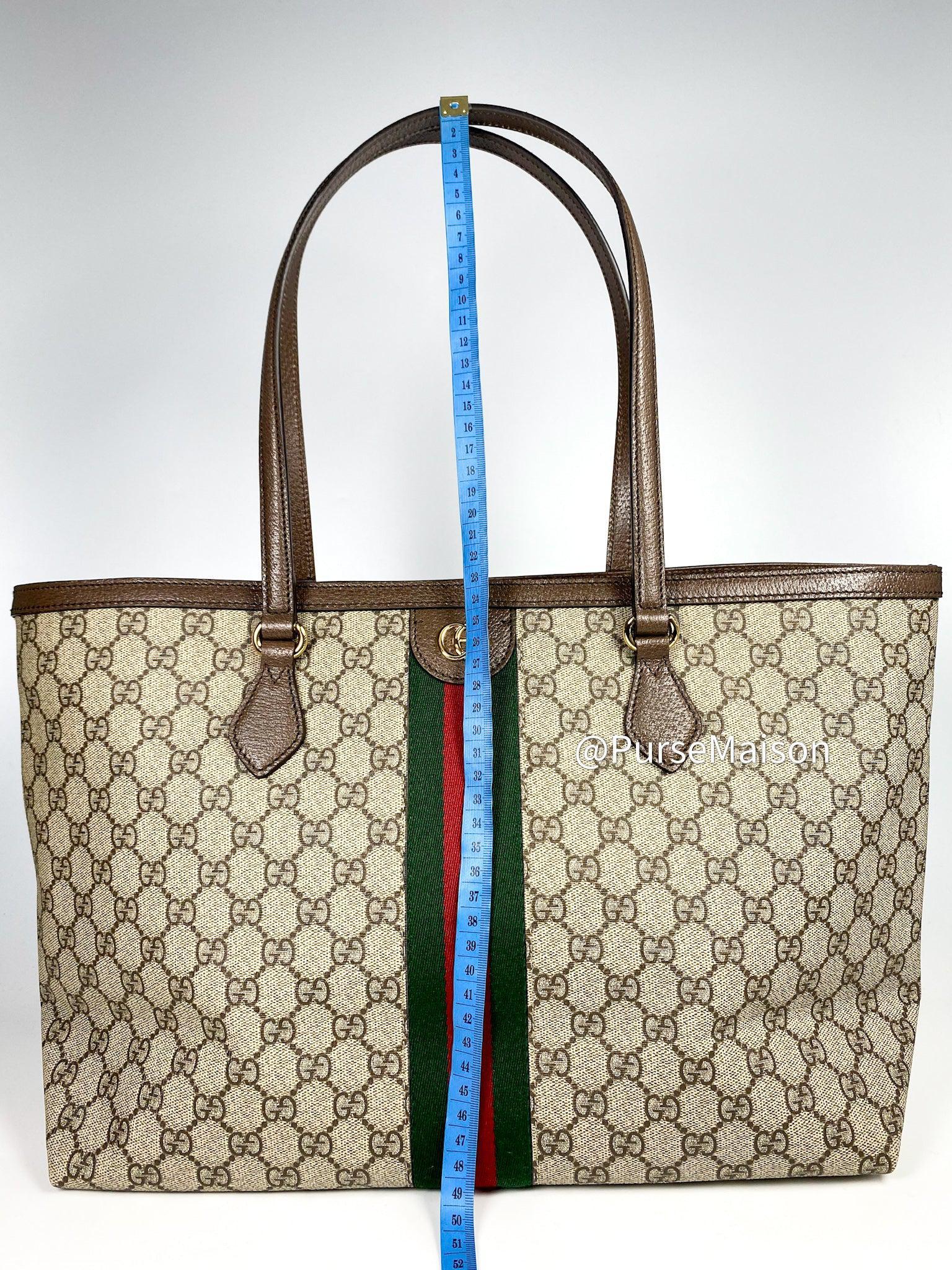 Gucci Ophidia GG Medium Tote Bag in Beige and Ebony