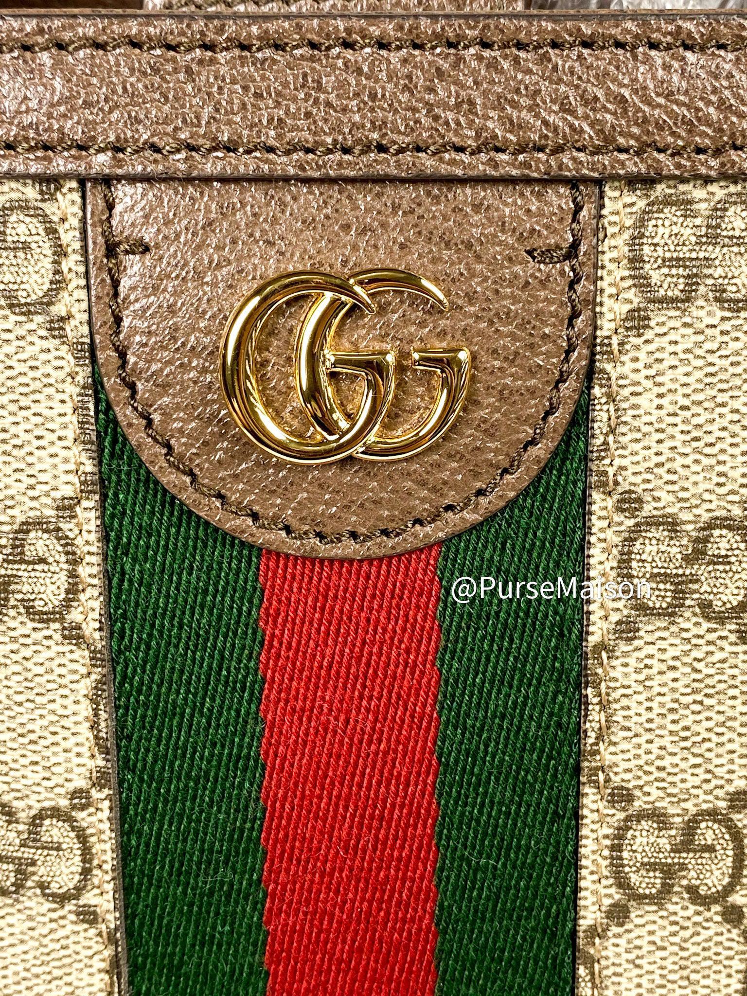 Gucci Ophidia GG Medium Tote Bag in Beige and Ebony