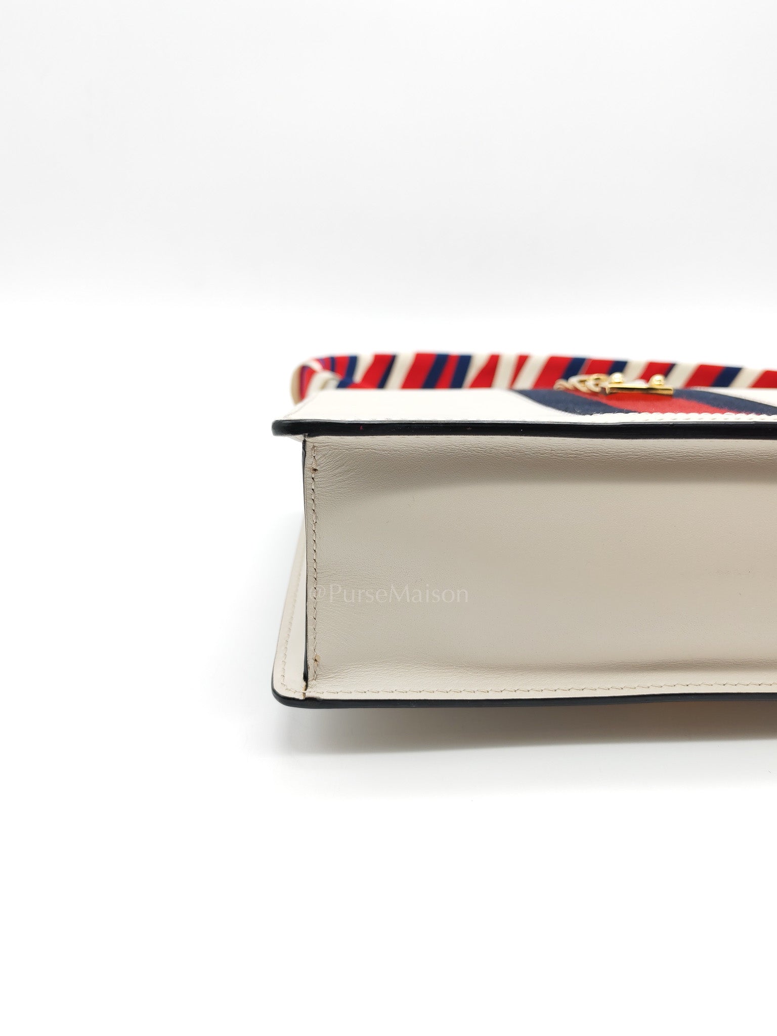 Gucci Sylvie Shoulder Bag in Off White Smooth Calfskin Leather | Purse Maison Luxury Bags Shop