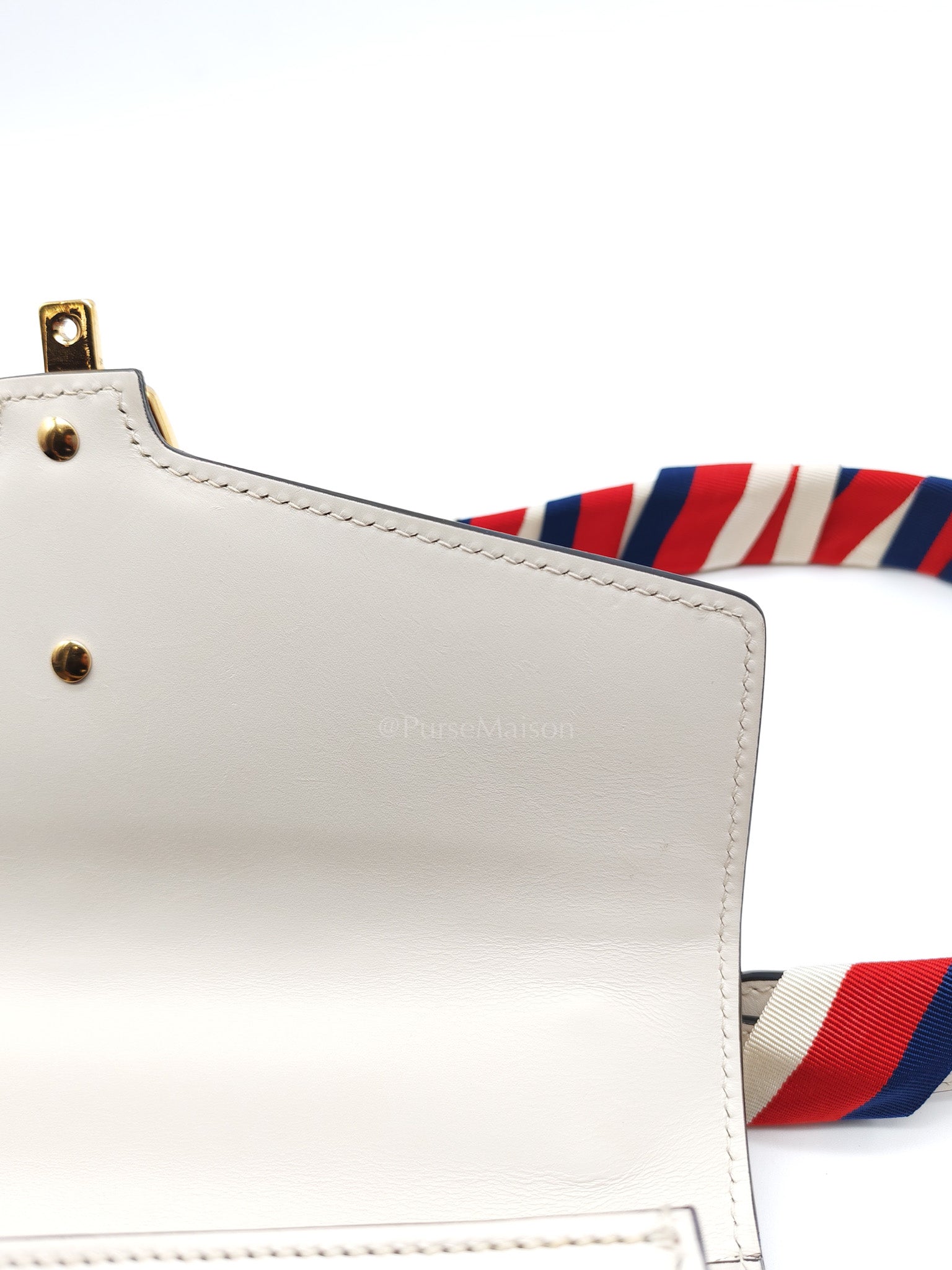 Gucci Sylvie Shoulder Bag in Off White Smooth Calfskin Leather | Purse Maison Luxury Bags Shop
