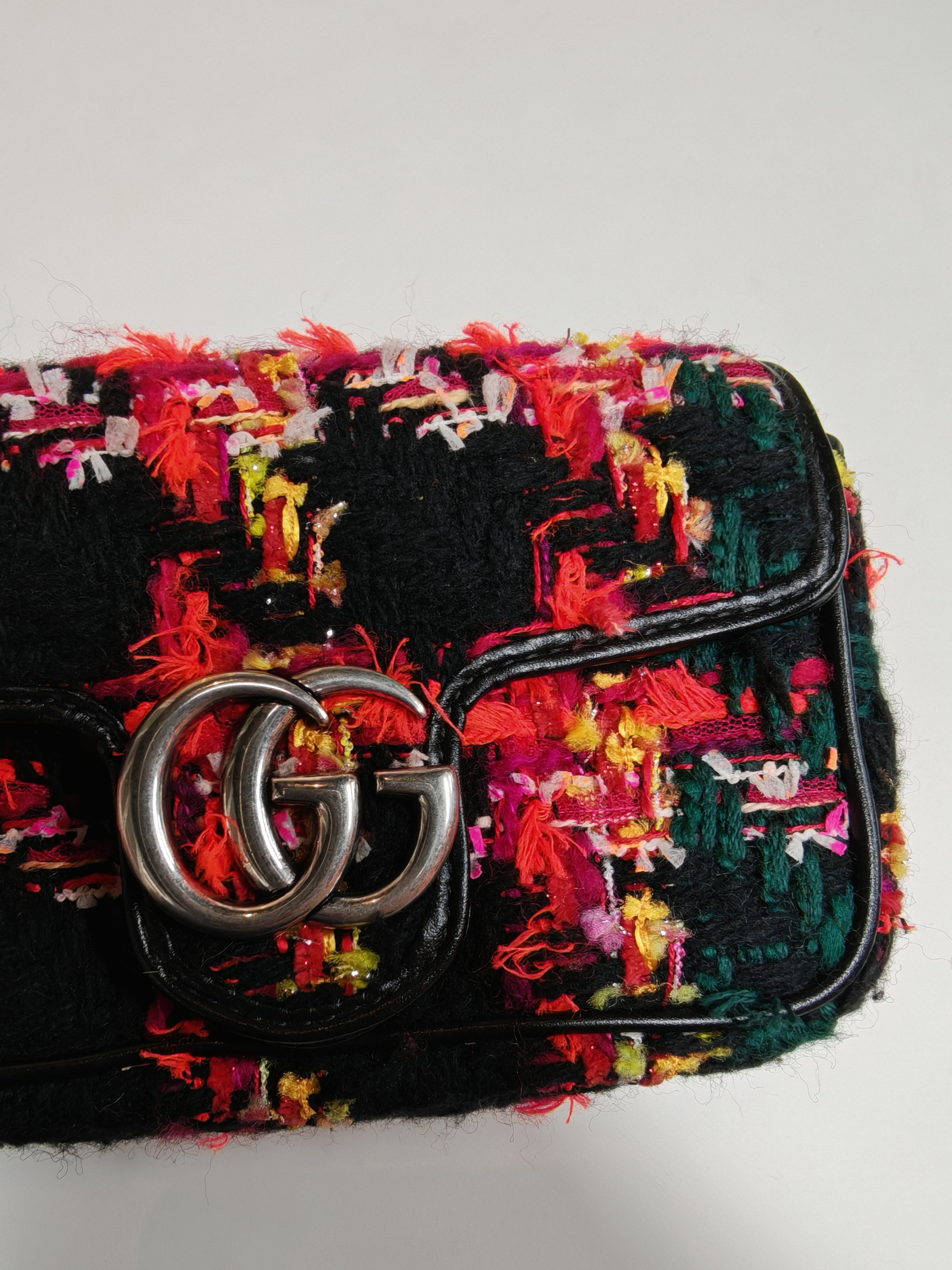 Tweed Multicolor Marmont Super Mini Chain Bag | Purse Maison Luxury Bags Shop