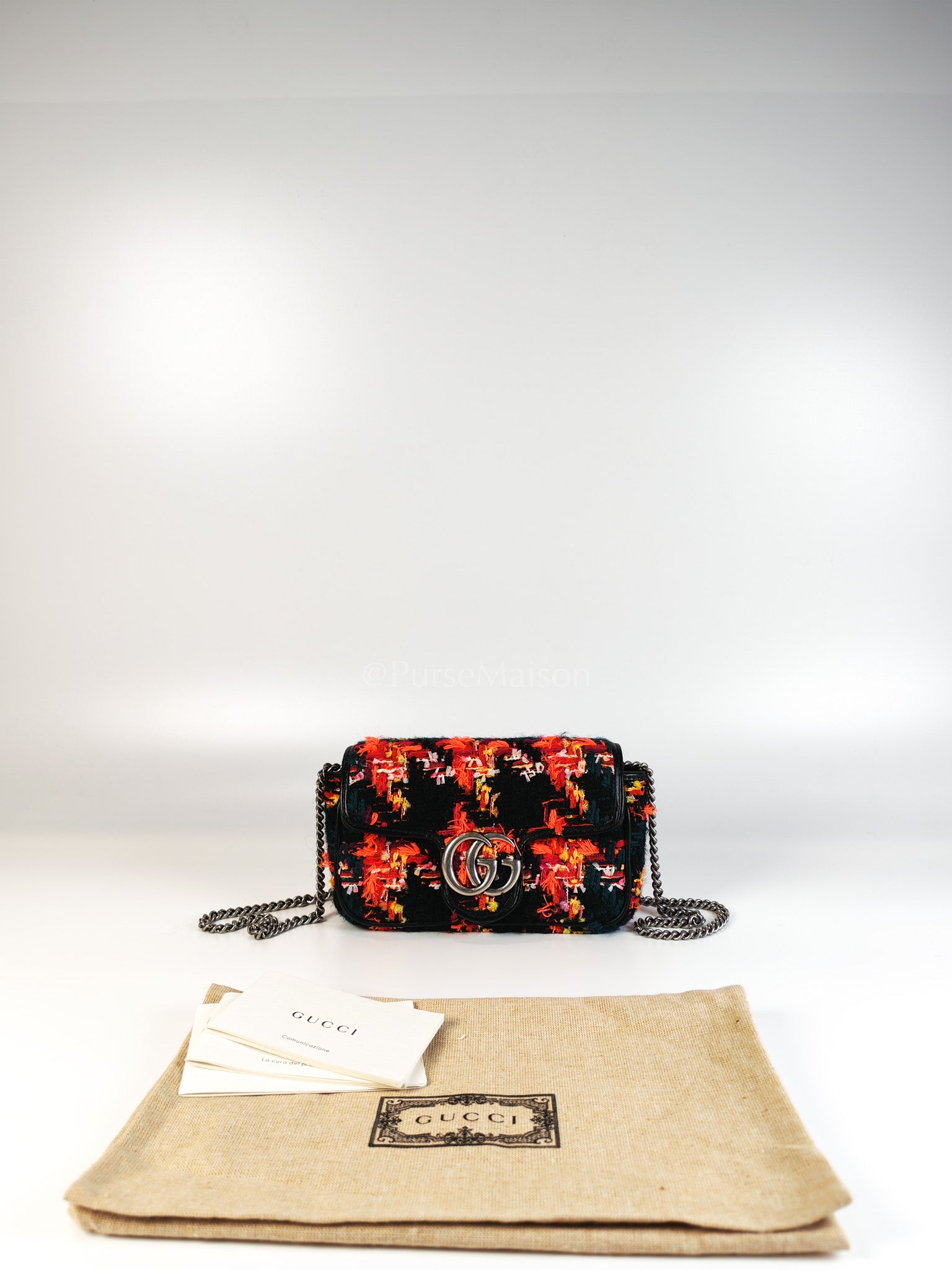 Tweed Multicolor Marmont Super Mini Chain Bag | Purse Maison Luxury Bags Shop