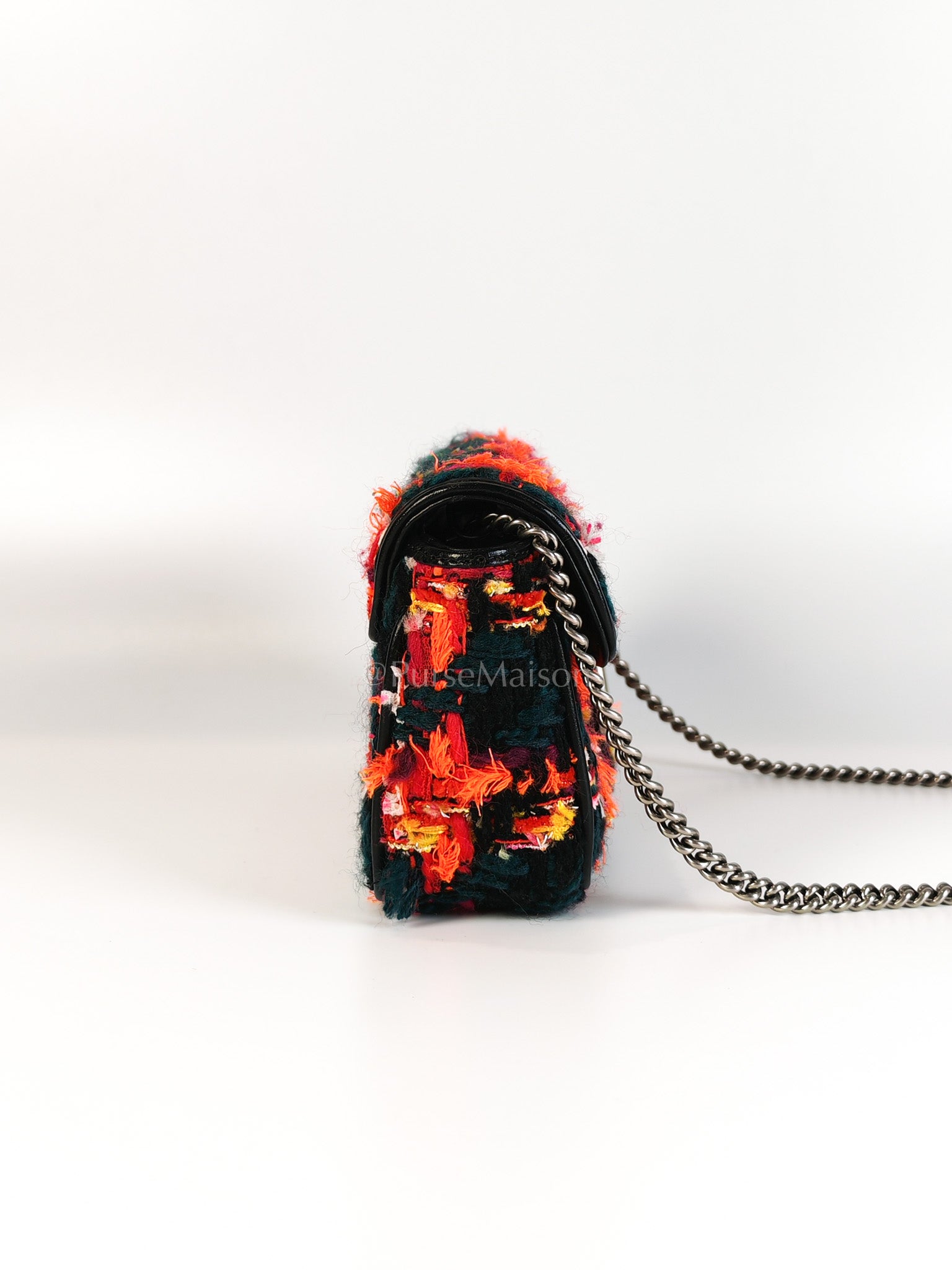 Tweed Multicolor Marmont Super Mini Chain Bag | Purse Maison Luxury Bags Shop