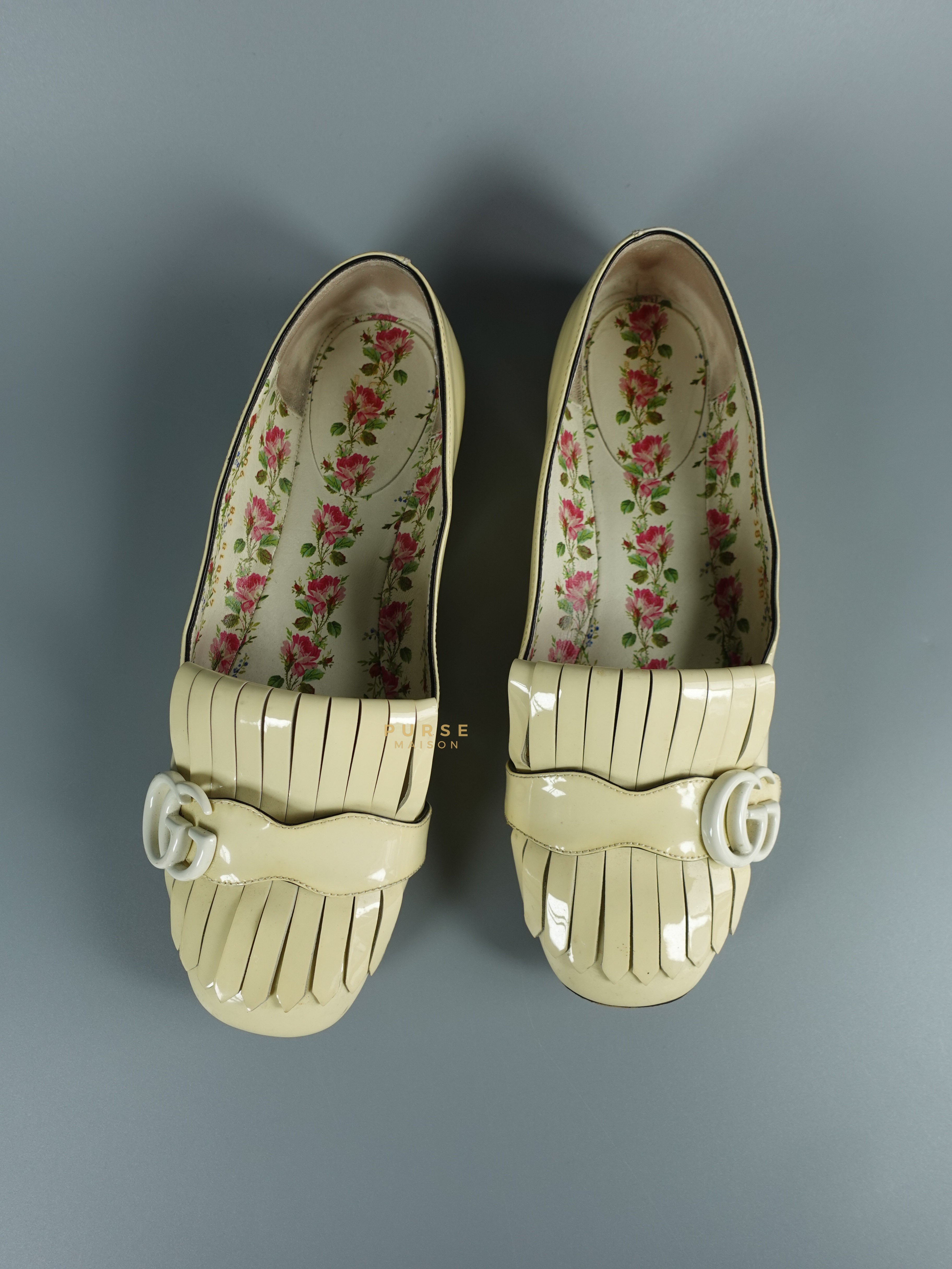 Gucci Vernice GG Marmont Fringe Loafer Size 38 EU (24.5cm) | Purse Maison Luxury Bags Shop