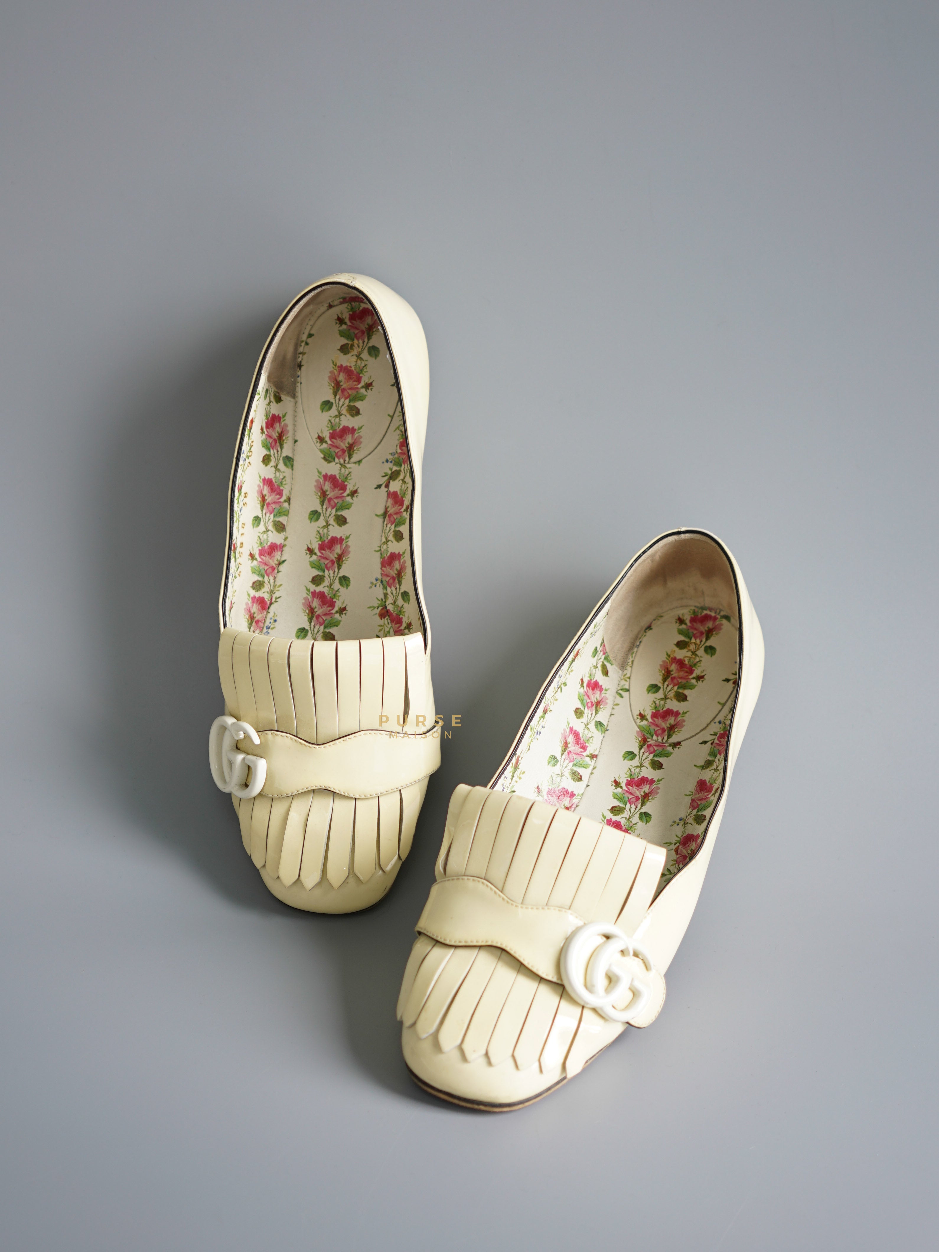 Gucci Vernice GG Marmont Fringe Loafer Size 38 EU (24.5cm) | Purse Maison Luxury Bags Shop