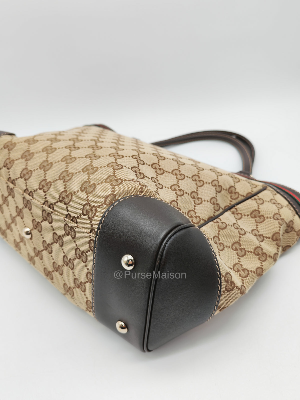 Gucci Web Mayfair Tote Bag in GG Canvas | Purse Maison Luxury Bags Shop