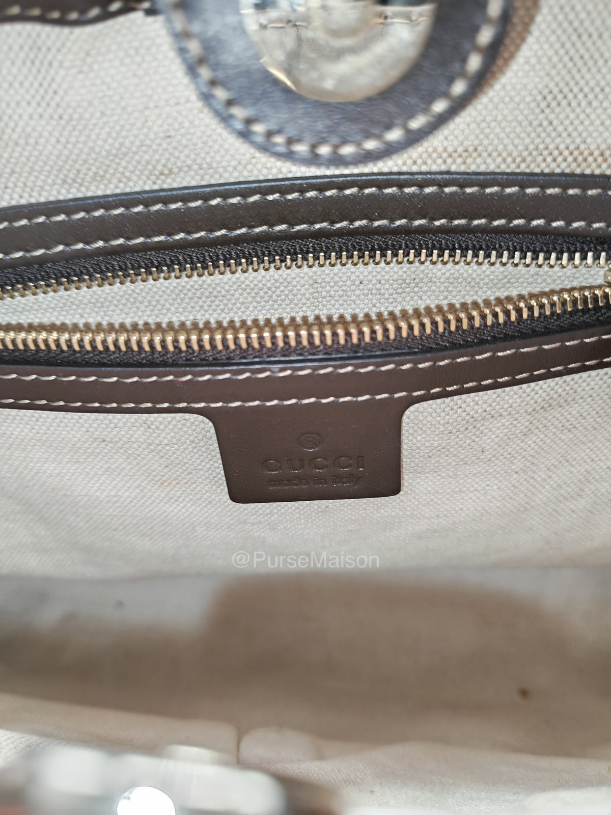 Gucci Web Mayfair Tote Bag in GG Canvas | Purse Maison Luxury Bags Shop