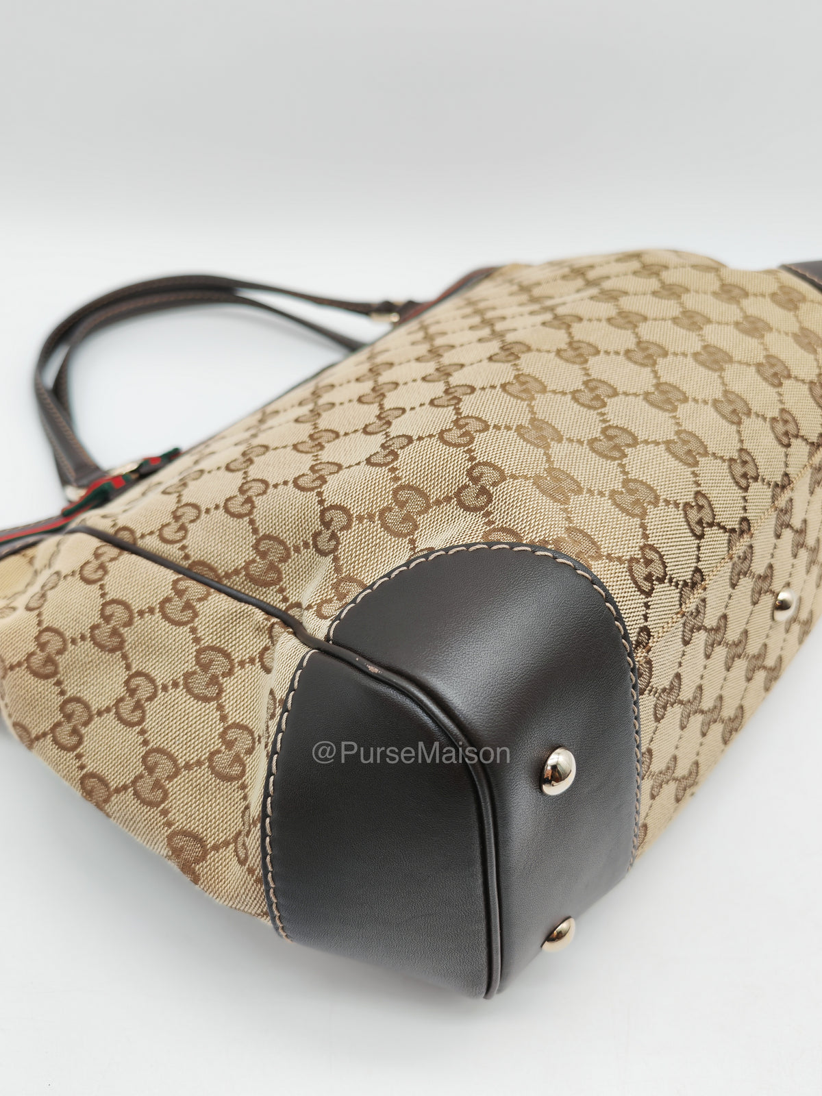 Gucci Web Mayfair Tote Bag in GG Canvas | Purse Maison Luxury Bags Shop