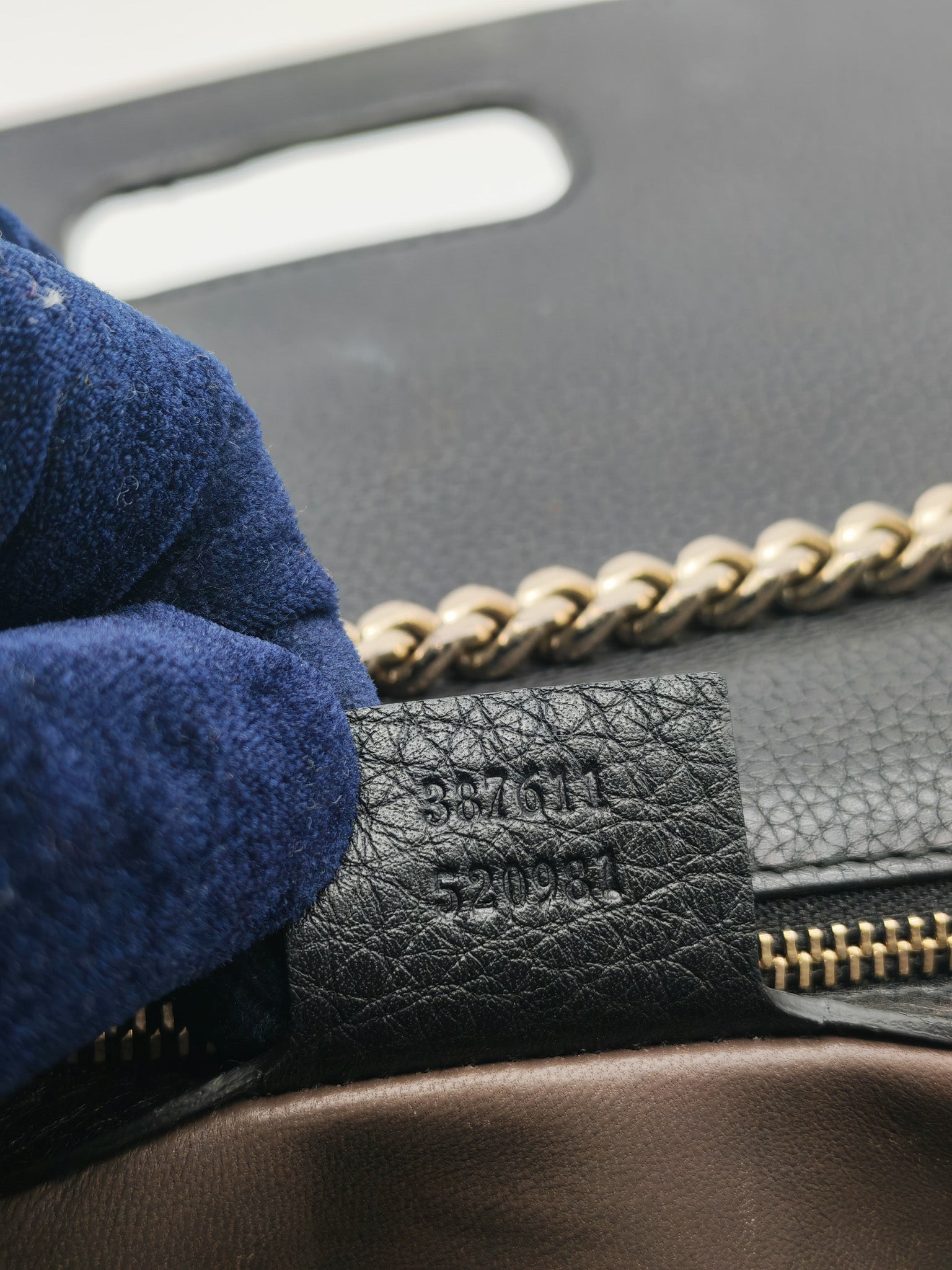 Gucci Miss Bamboo Shoulder Bag in Black Grained Leather