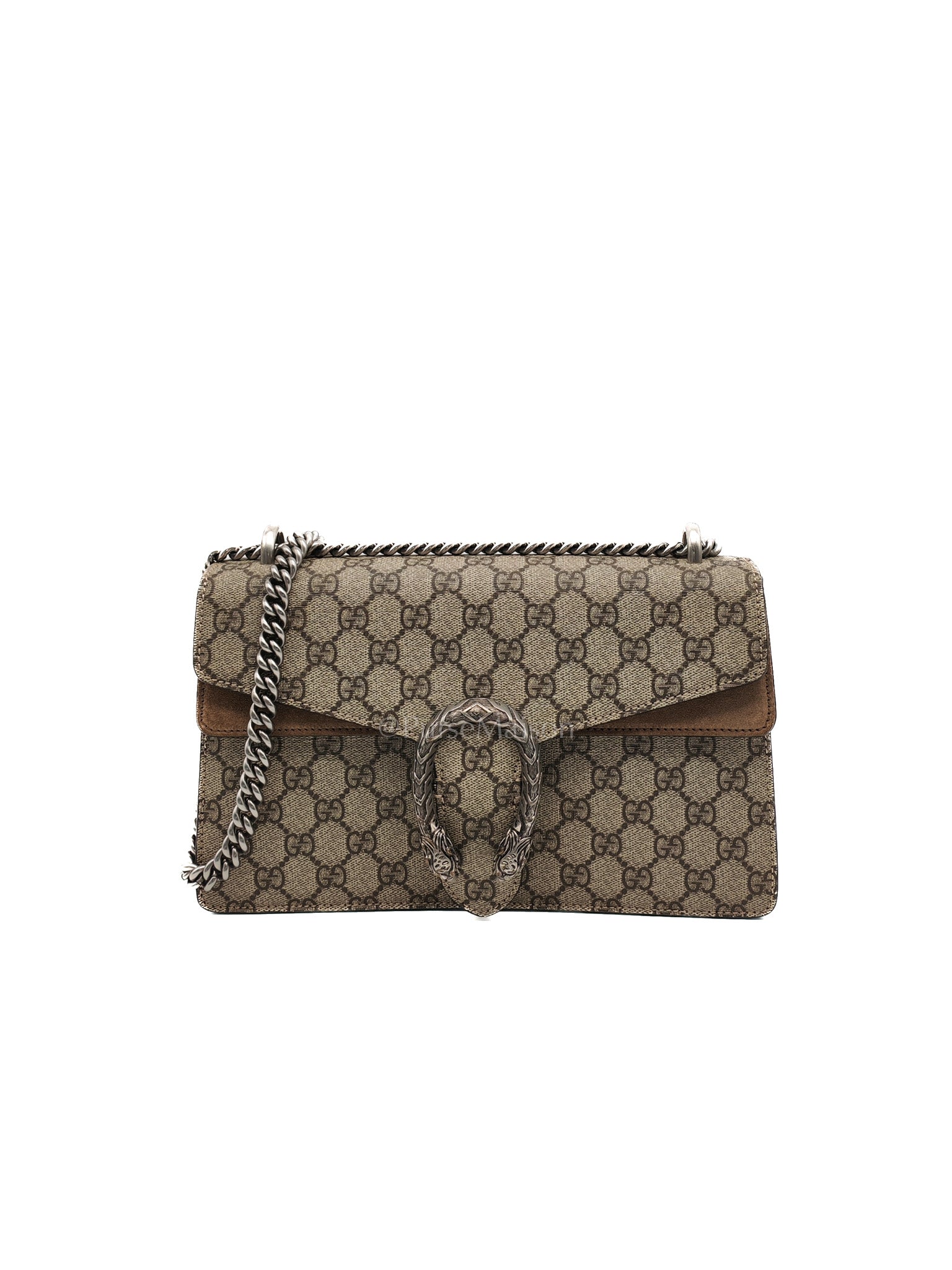 Dionysus Shoulder Bag in GG Supreme Canvas and Ruthenium Hardware