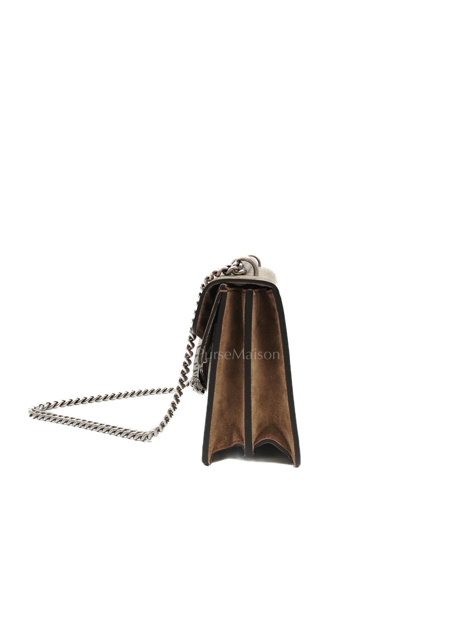 Dionysus Shoulder Bag in GG Supreme Canvas and Ruthenium Hardware