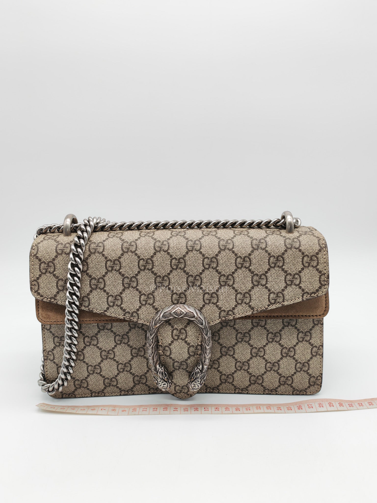 Dionysus Shoulder Bag in GG Supreme Canvas and Ruthenium Hardware