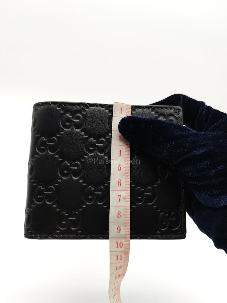 Guccissima Black Signature Calfskin Leather Bifold Wallet | Purse Maison Luxury Bags Shop