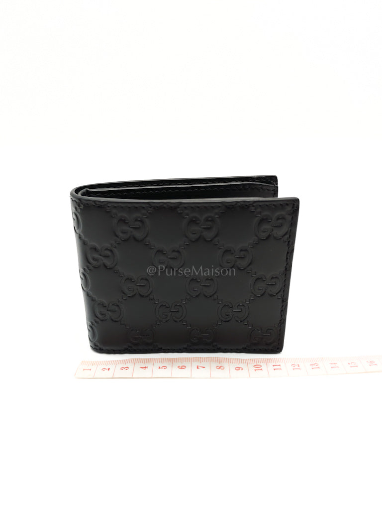 Guccissima Black Signature Calfskin Leather Bifold Wallet | Purse Maison Luxury Bags Shop