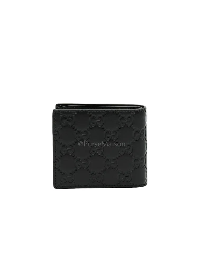 Guccissima Black Signature Calfskin Leather Bifold Wallet | Purse Maison Luxury Bags Shop