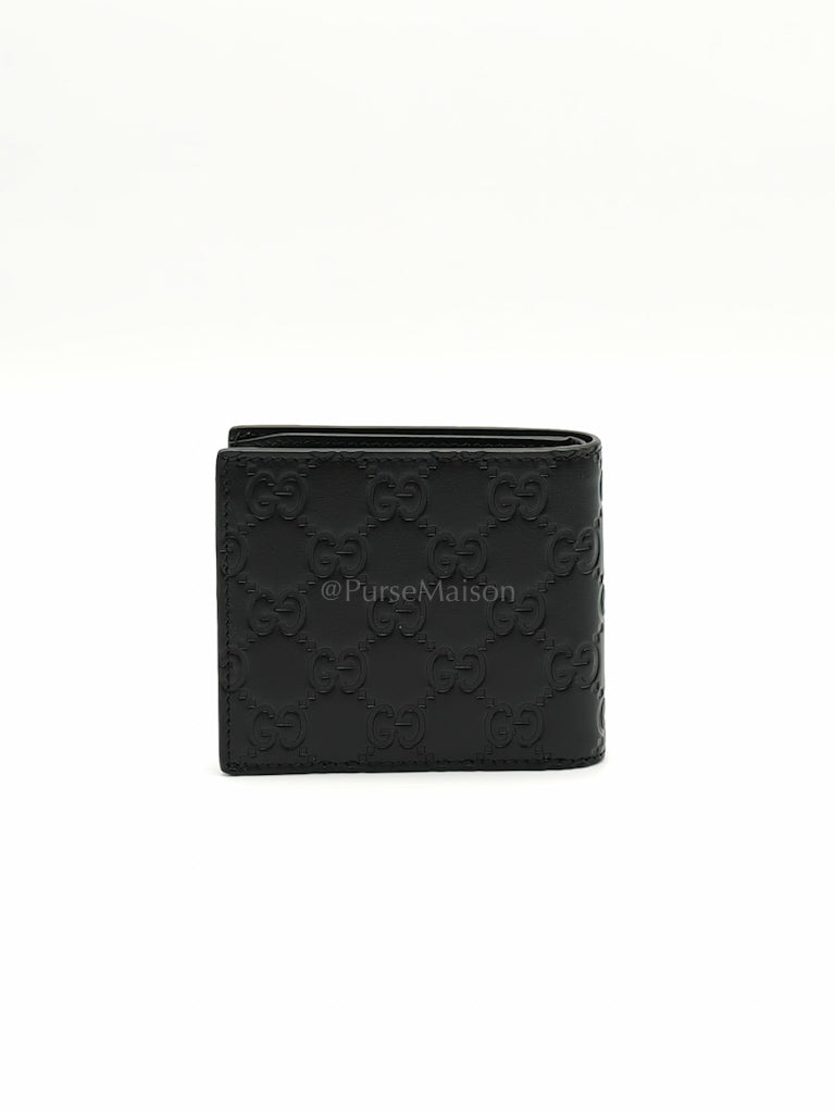 Guccissima Black Signature Calfskin Leather Bifold Wallet | Purse Maison Luxury Bags Shop