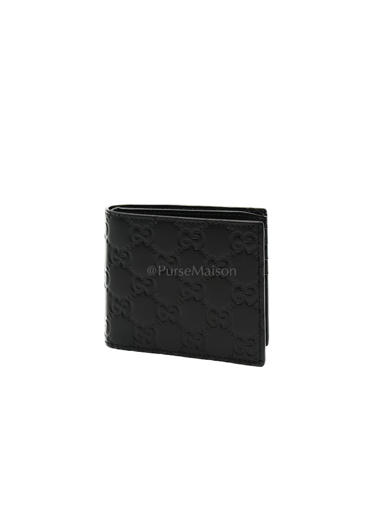Guccissima Black Signature Calfskin Leather Bifold Wallet | Purse Maison Luxury Bags Shop