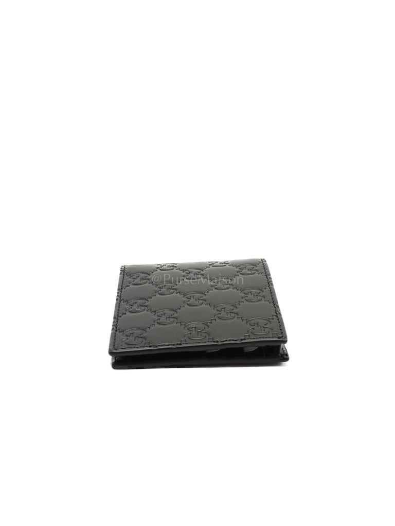 Guccissima Black Signature Calfskin Leather Bifold Wallet | Purse Maison Luxury Bags Shop