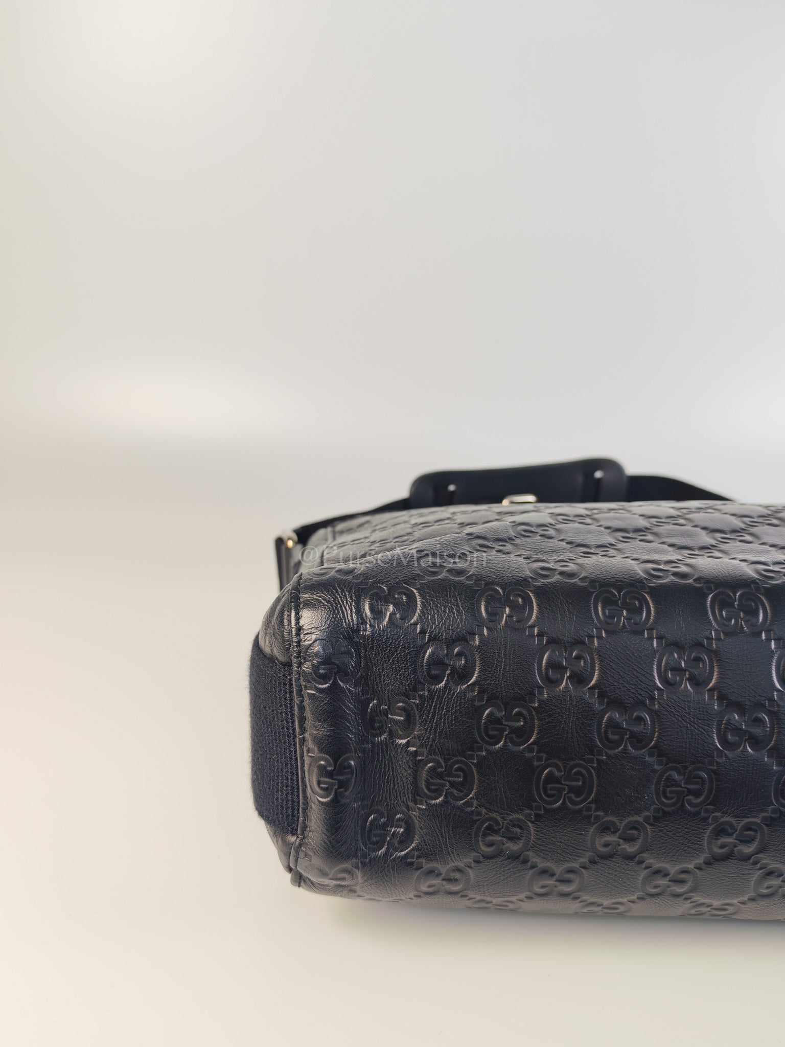 Guccissima Soft Rubber Black Large Messenger Bag | Purse Maison Luxury Bags Shop