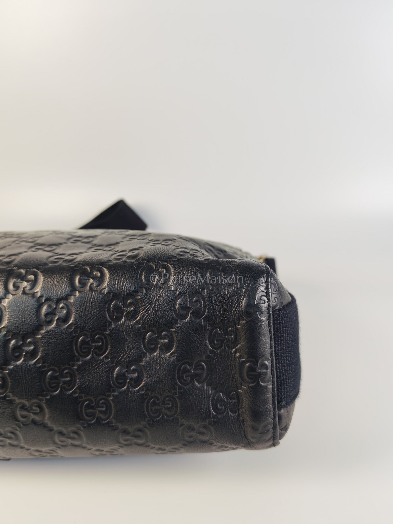 Guccissima Soft Rubber Black Large Messenger Bag | Purse Maison Luxury Bags Shop