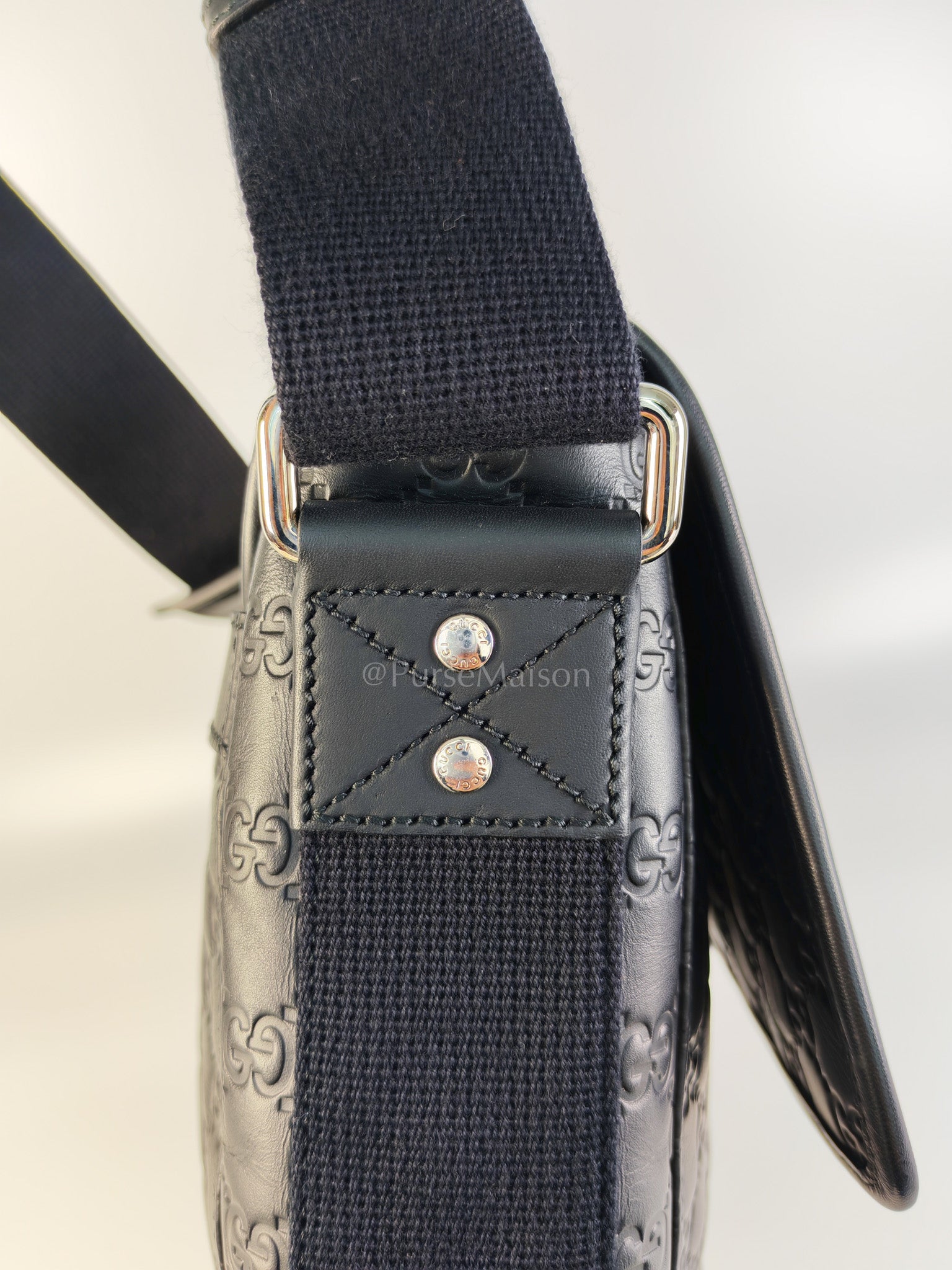 Guccissima Soft Rubber Black Large Messenger Bag | Purse Maison Luxury Bags Shop