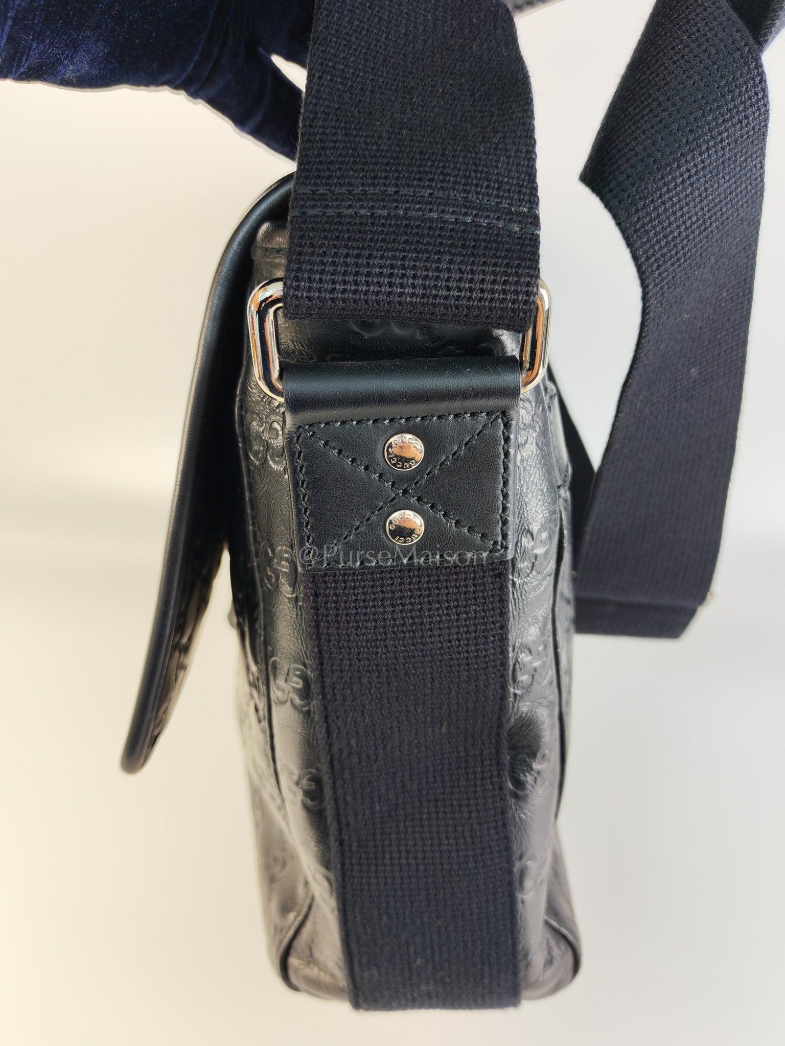 Guccissima Soft Rubber Black Large Messenger Bag | Purse Maison Luxury Bags Shop