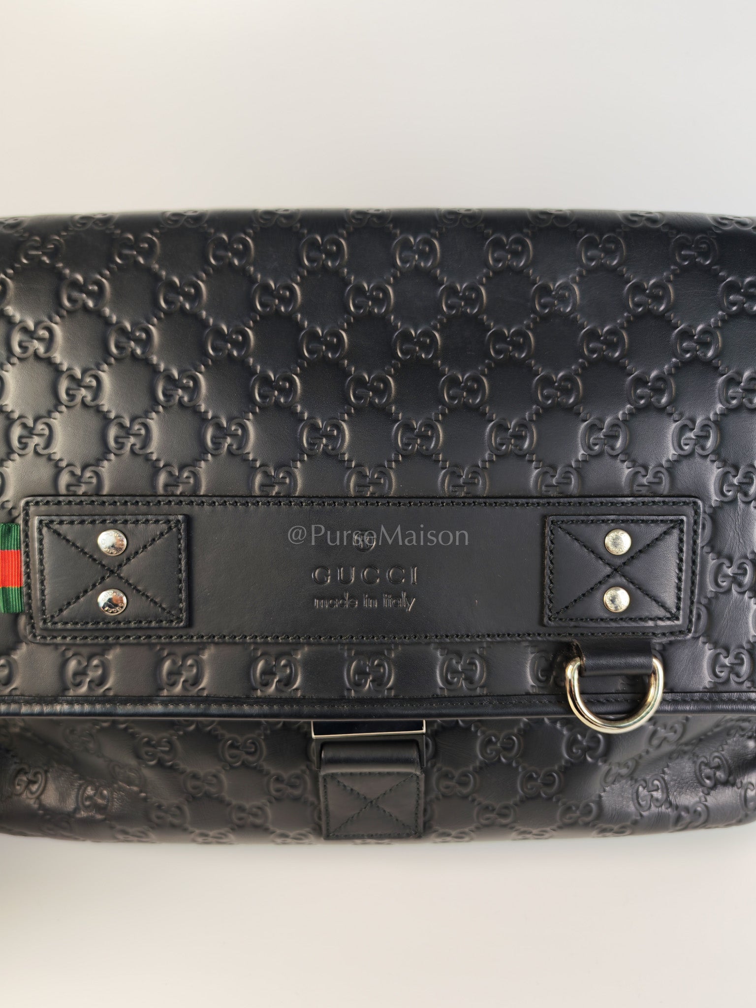 Guccissima Soft Rubber Black Large Messenger Bag | Purse Maison Luxury Bags Shop