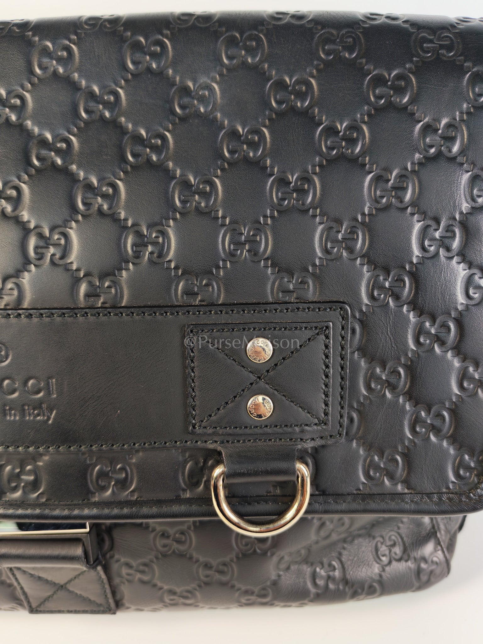 Guccissima Soft Rubber Black Large Messenger Bag | Purse Maison Luxury Bags Shop