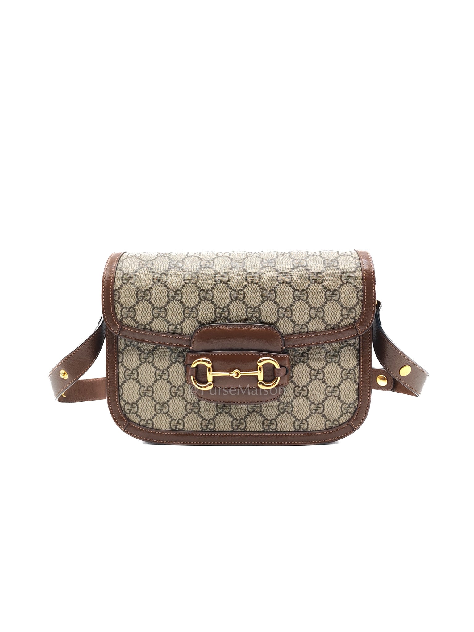 Gucci Horsebit 1955 Medium in Brown Supreme Canvas Shoulder Bag