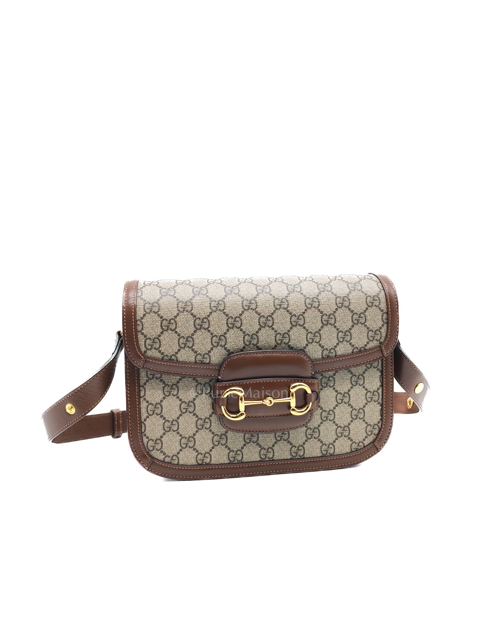 Gucci Horsebit 1955 Medium in Brown Supreme Canvas Shoulder Bag