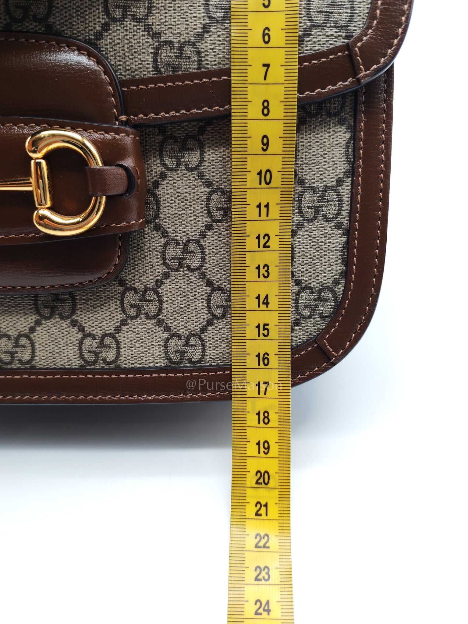 Gucci Horsebit 1955 Medium in Brown Supreme Canvas Shoulder Bag
