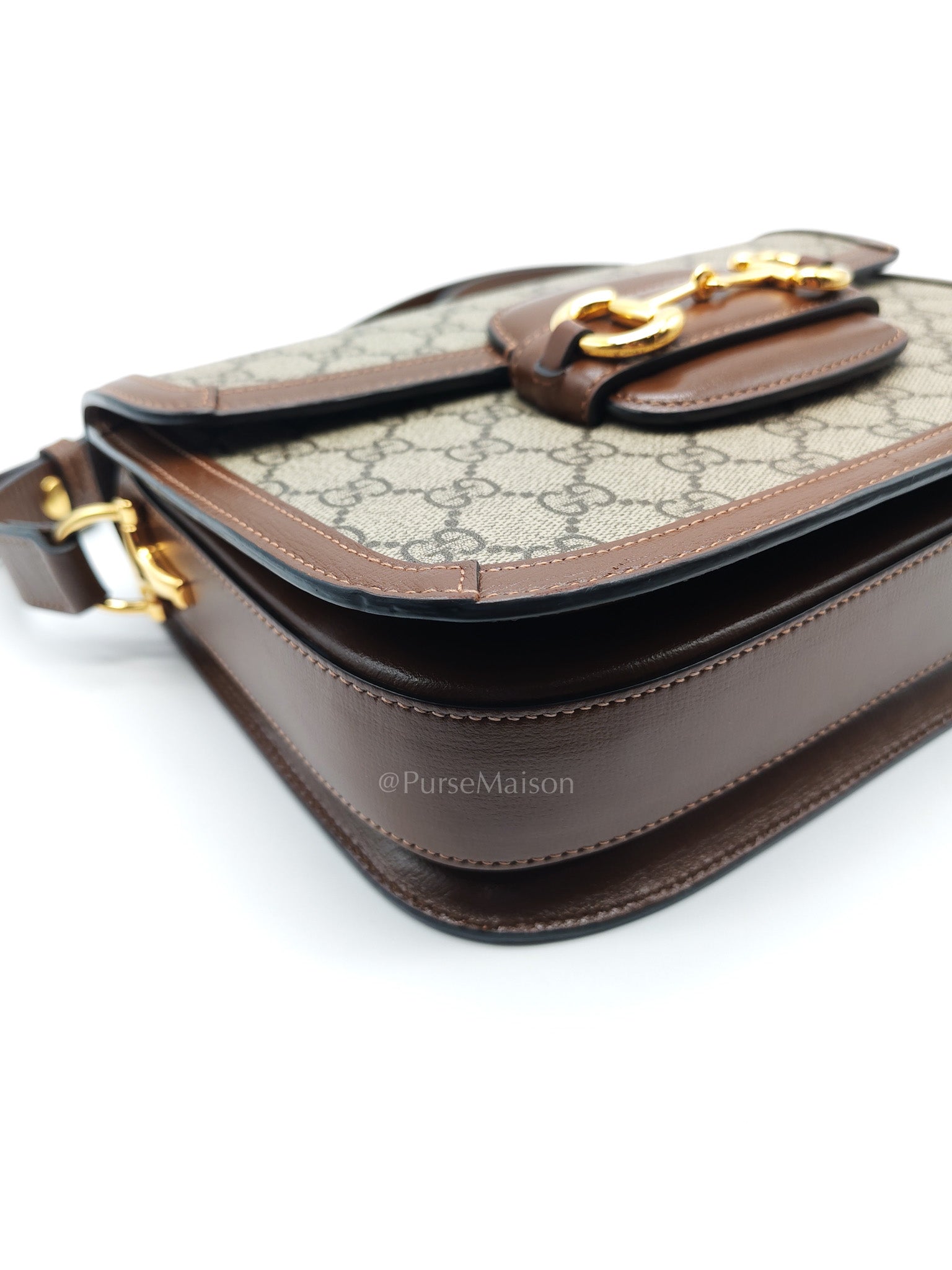 Gucci Horsebit 1955 Medium in Brown Supreme Canvas Shoulder Bag