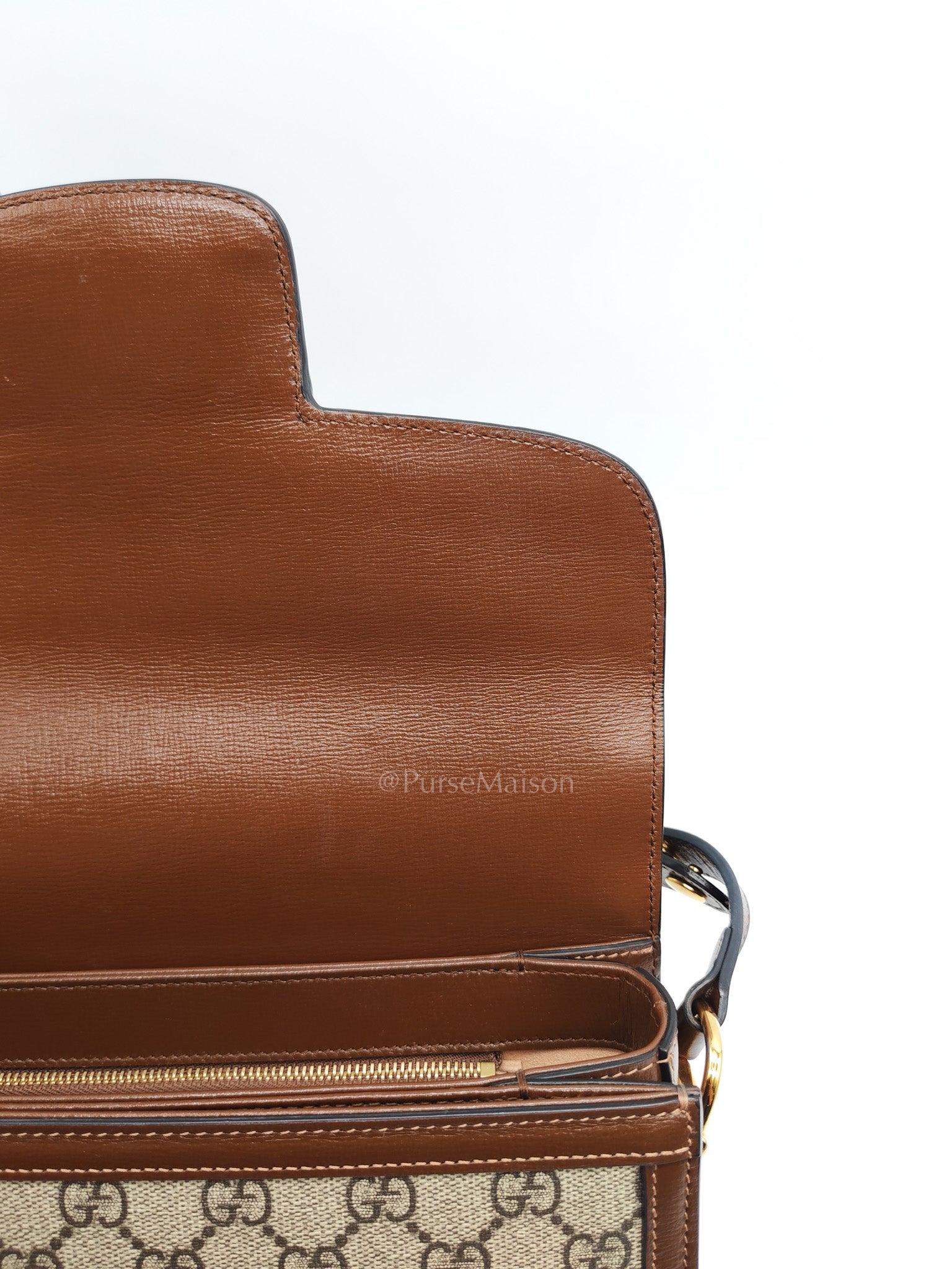 Gucci Horsebit 1955 Medium in Brown Supreme Canvas Shoulder Bag