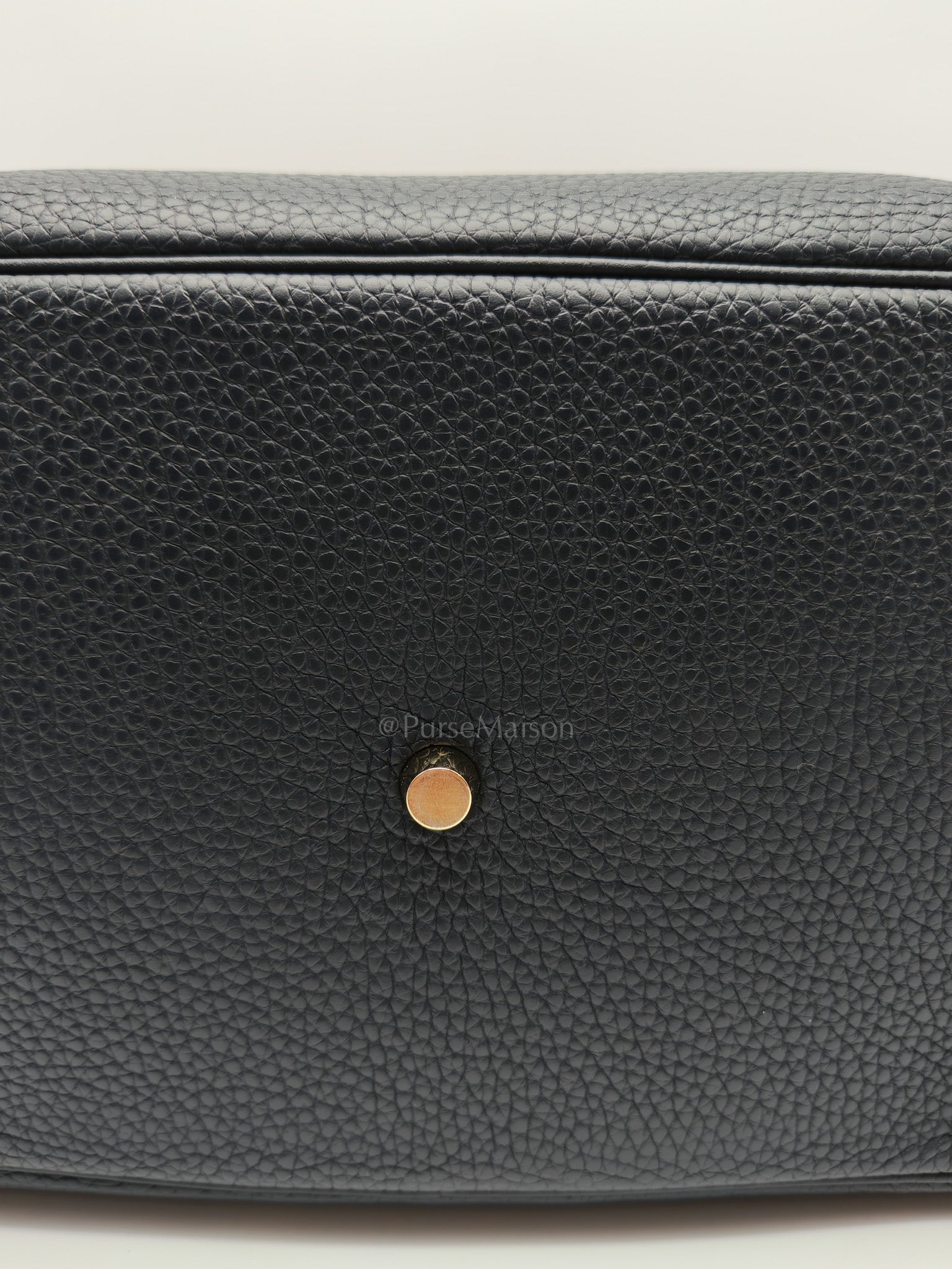Lindy 30 in Blue Navy Clemence Leather & Gold Hardware Stamp X (2016)