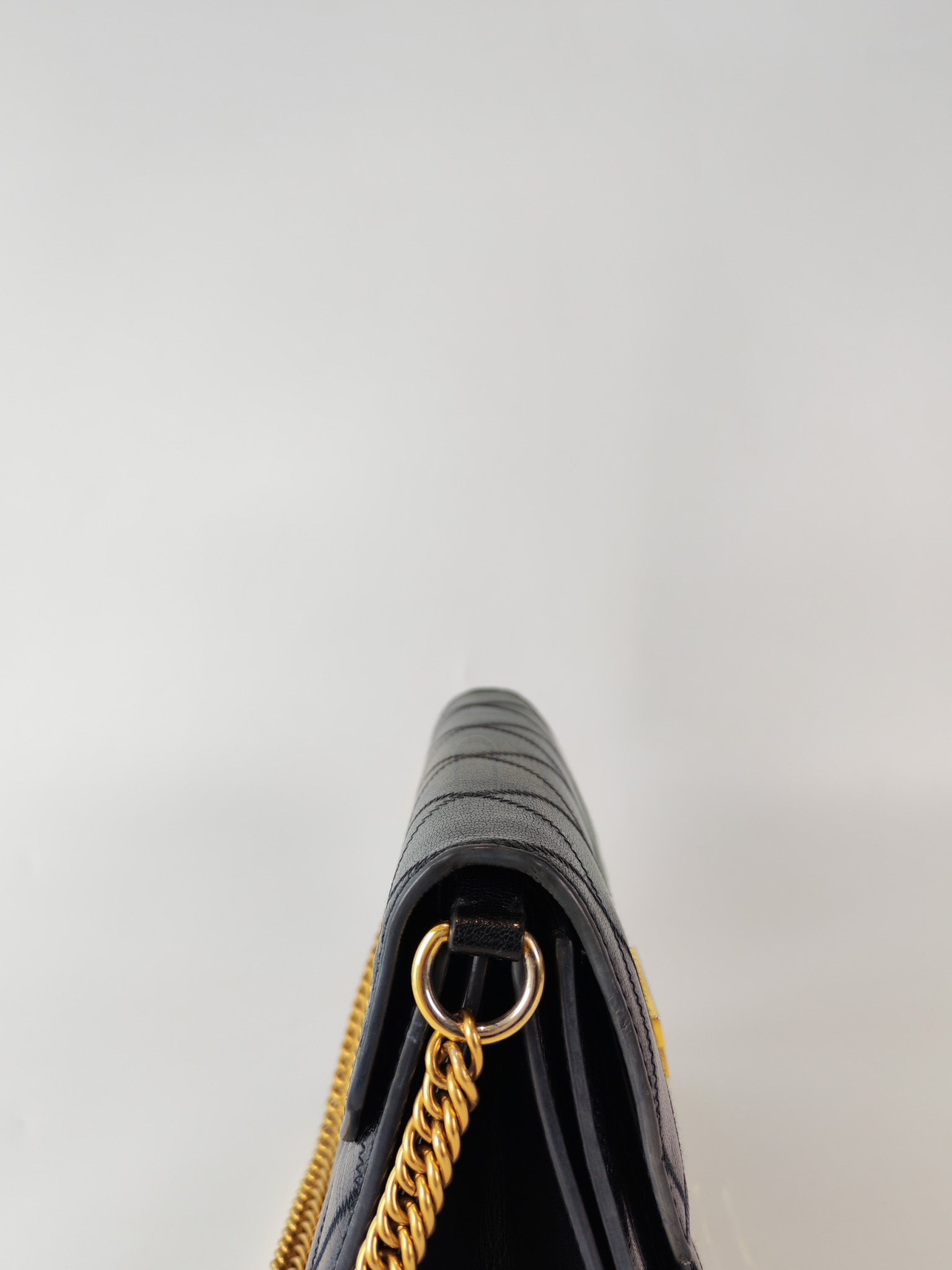 GV3 Small Shoulder Bag in Black Quilted Caviar Goatskin Leather Gold Hardware | Purse Maison Luxury Bags Shop