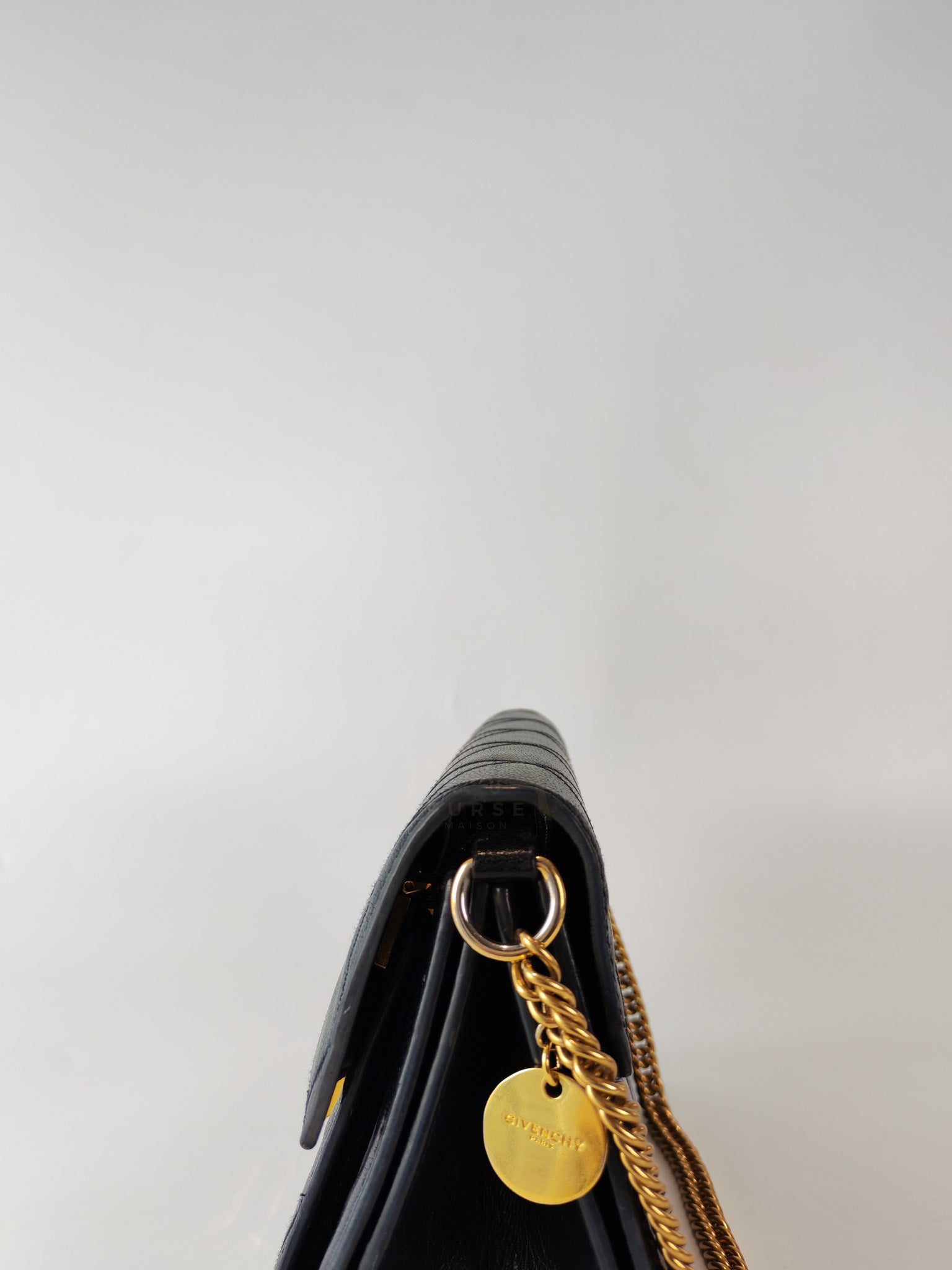 GV3 Small Shoulder Bag in Black Quilted Caviar Goatskin Leather Gold Hardware | Purse Maison Luxury Bags Shop