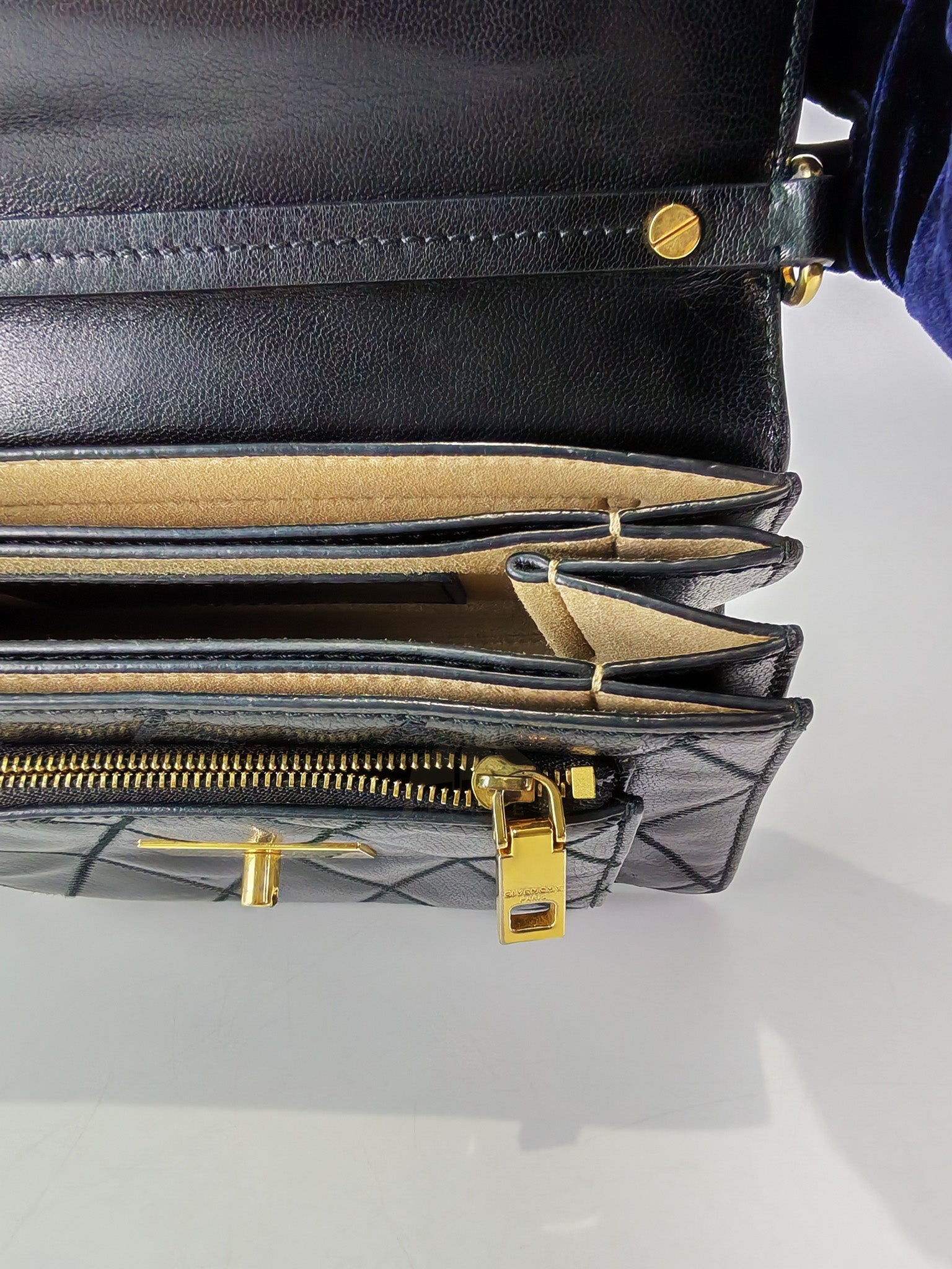 GV3 Small Shoulder Bag in Black Quilted Caviar Goatskin Leather Gold Hardware | Purse Maison Luxury Bags Shop