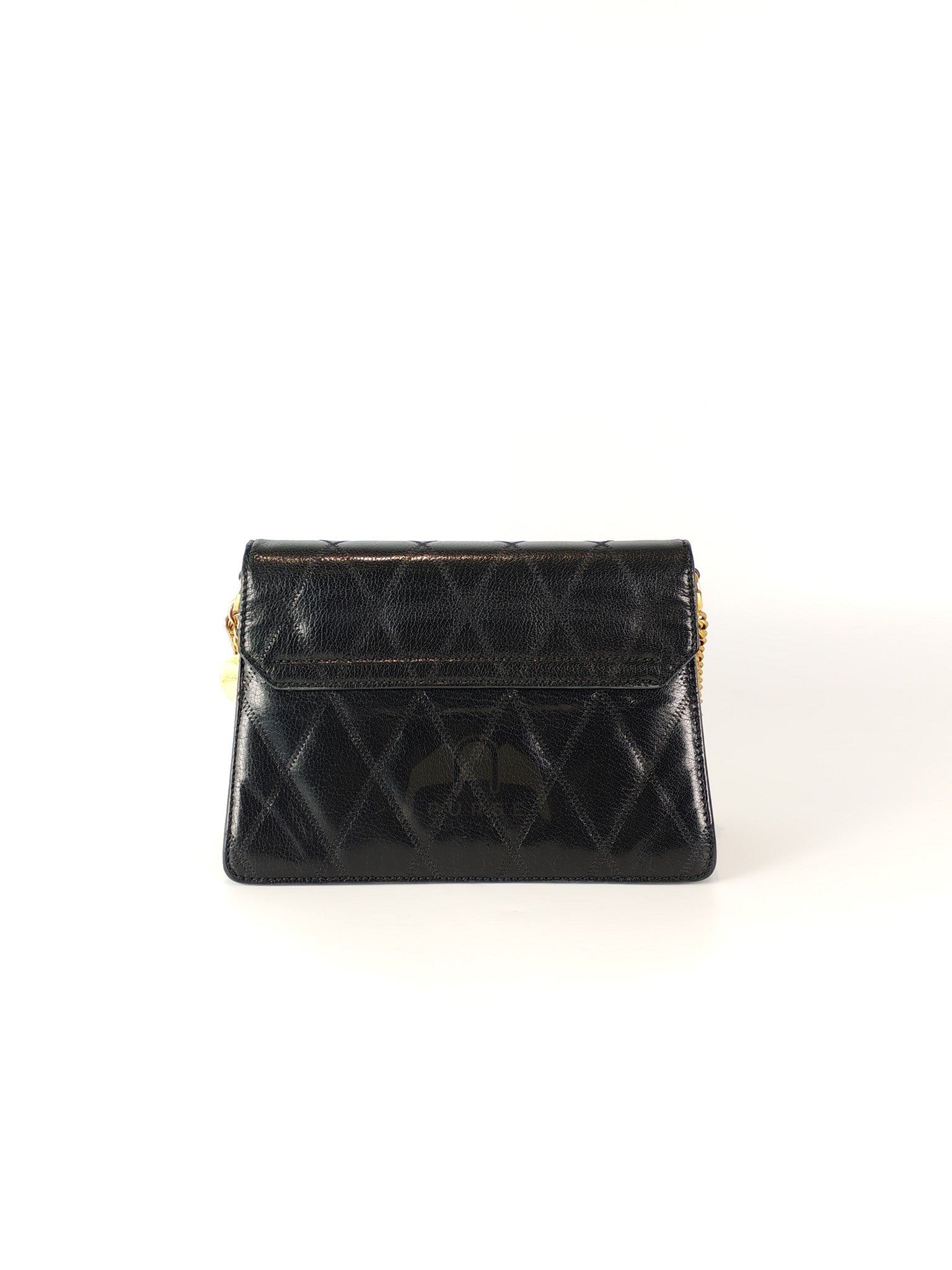 GV3 Small Shoulder Bag in Black Quilted Caviar Goatskin Leather Gold Hardware | Purse Maison Luxury Bags Shop